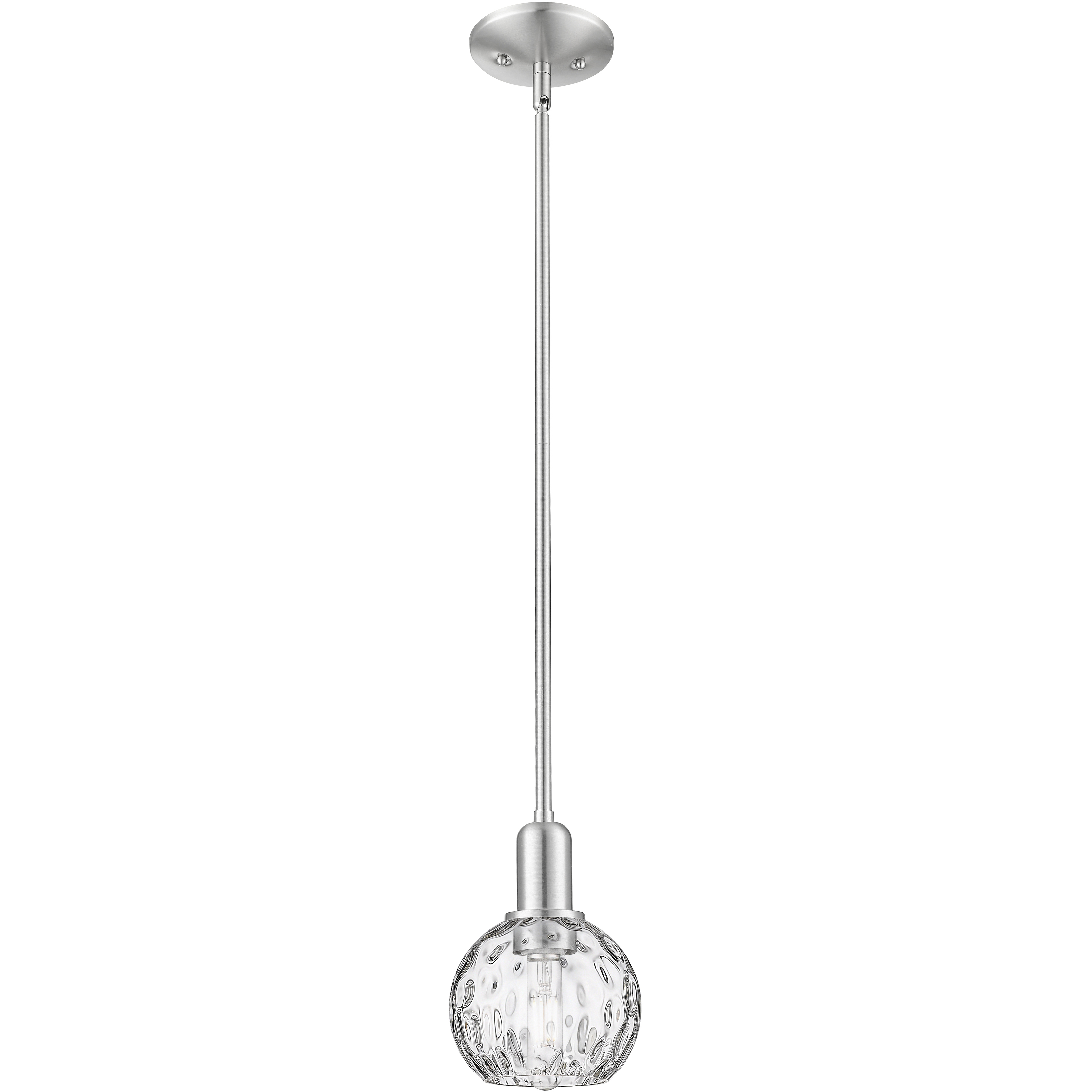 Arcadia Athens Water Glass 1 Light 6 inch Brushed Satin Nickel Mini Pendant Ceiling Light