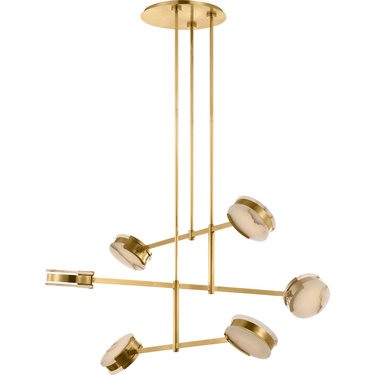 Kelly Wearstler Melange LED 54 inch Antique-Burnished Brass Multi-Positional Chandelier Ceiling Light