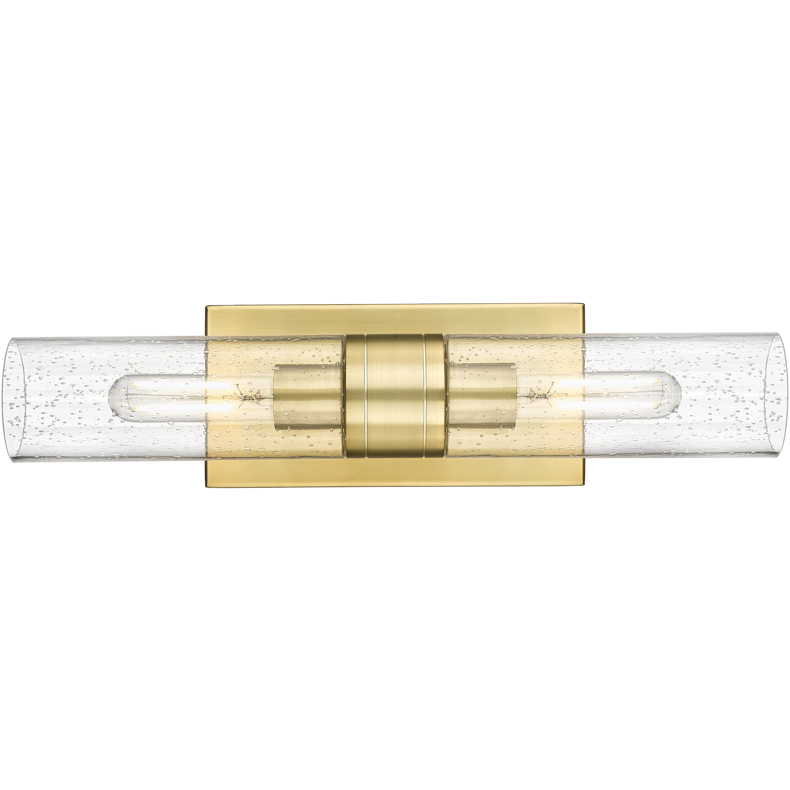 Ballston Urban 2 Light 18 inch Satin Gold Bath Vanity Light Wall Light in Seedy Glass