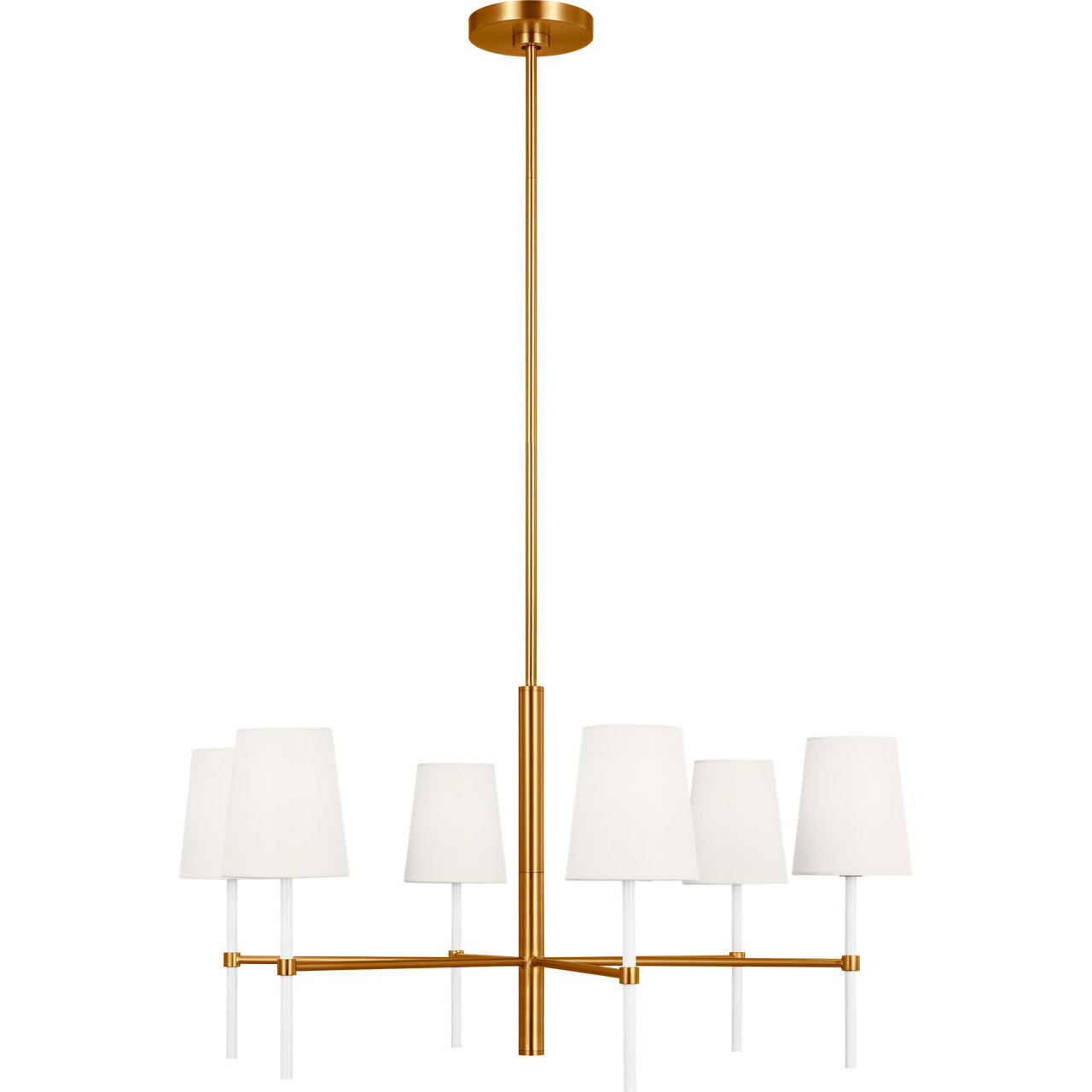 kate spade new york Monroe 6 Light 32 inch Burnished Brass Chandelier Ceiling Light in Burnished Brass / Gloss White