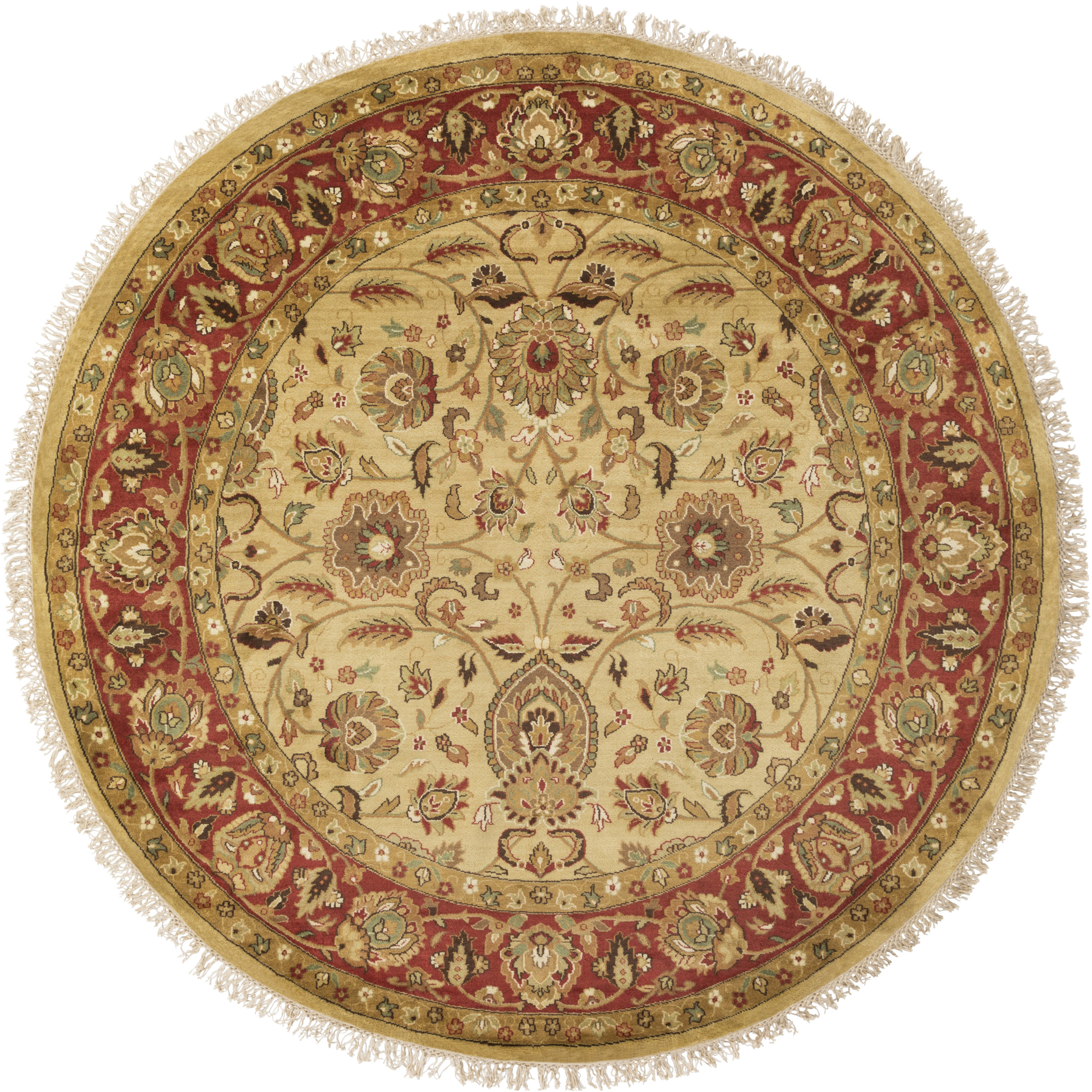 Taj Mahal 96 X 96 inch Tan, Burnt Orange, Camel Rug
