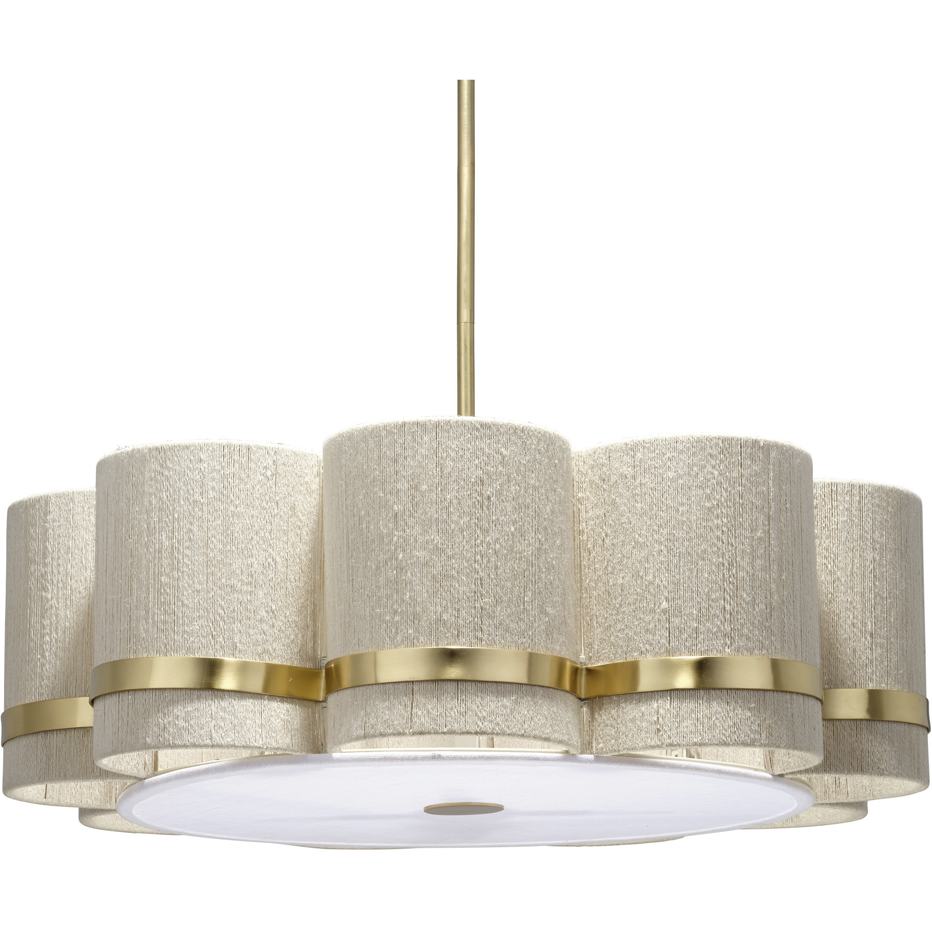 Carousel 4 Light 31 inch Brushed Brass Chandelier Ceiling Light, Inline