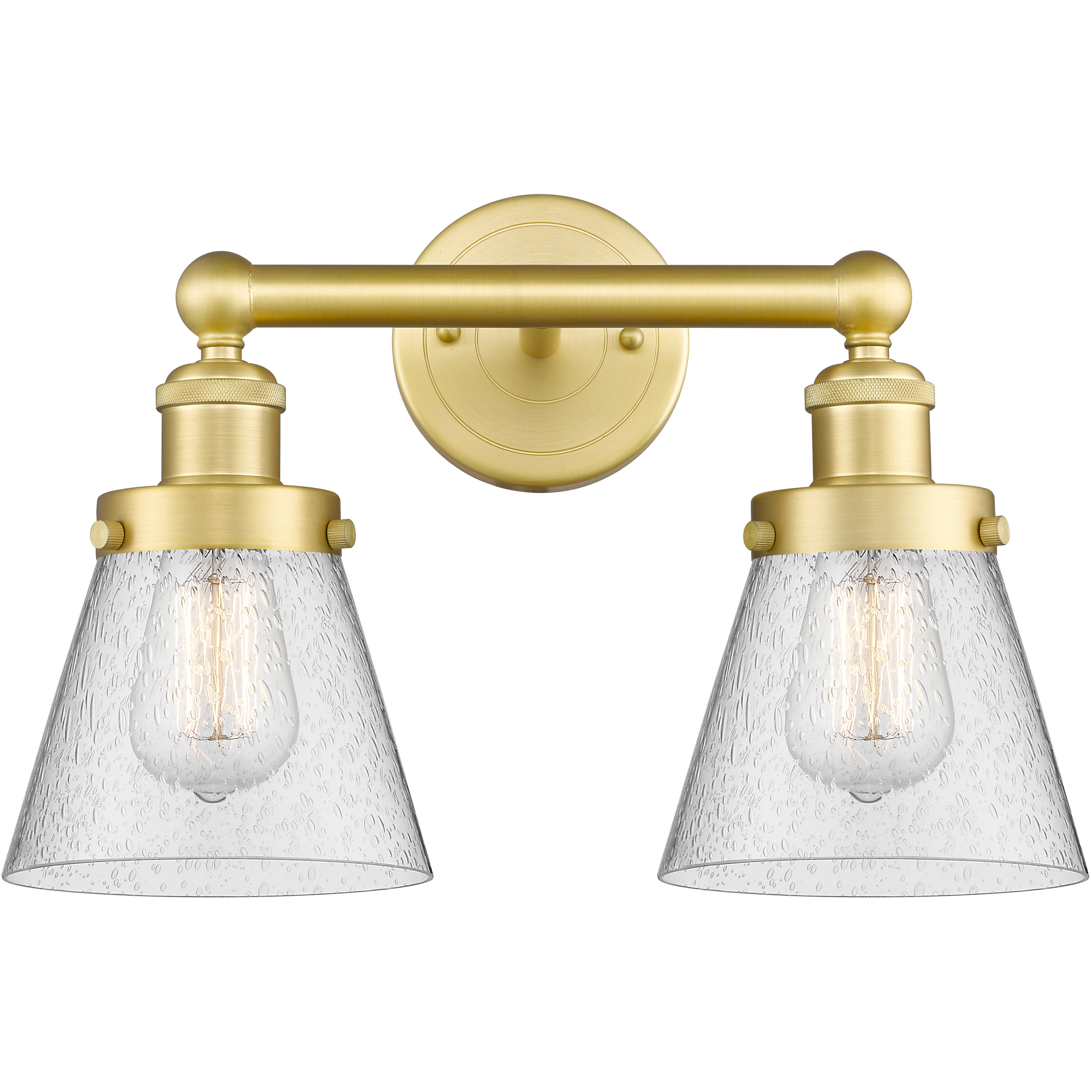 Cone 2 Light 15.5 inch Satin Gold Bath Vanity Light Wall Light in Seedy