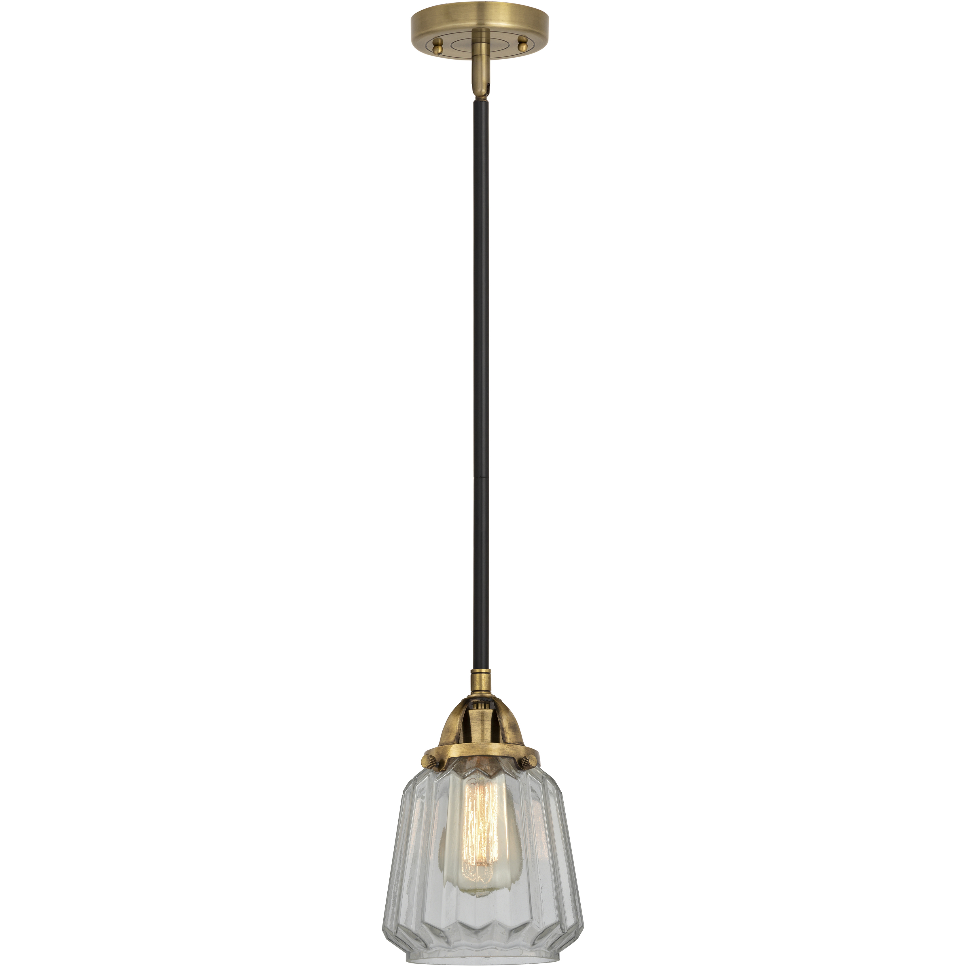 Nouveau 2 Chatham 1 Light 6 inch Black Antique Brass Mini Pendant Ceiling Light in Incandescent, Clear