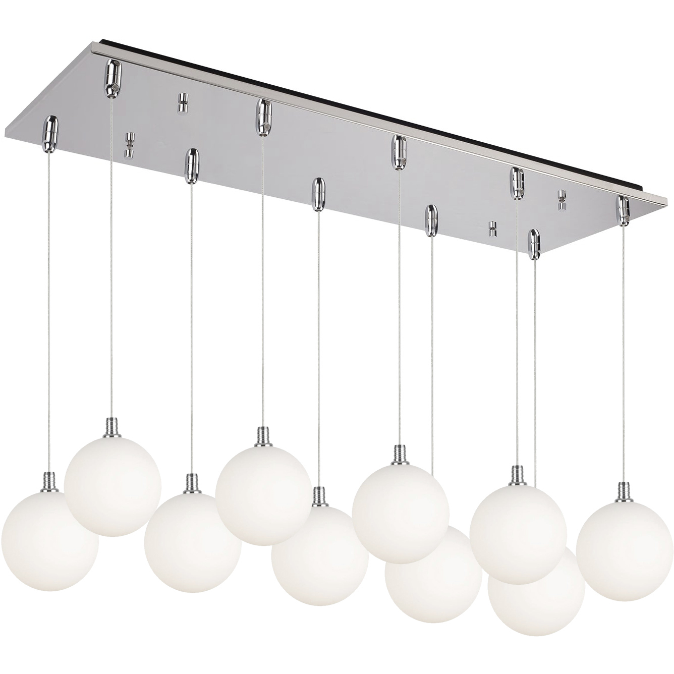 Bolla LED 10.25 inch Chrome Multi Pendant Ceiling Light in Opal Glass