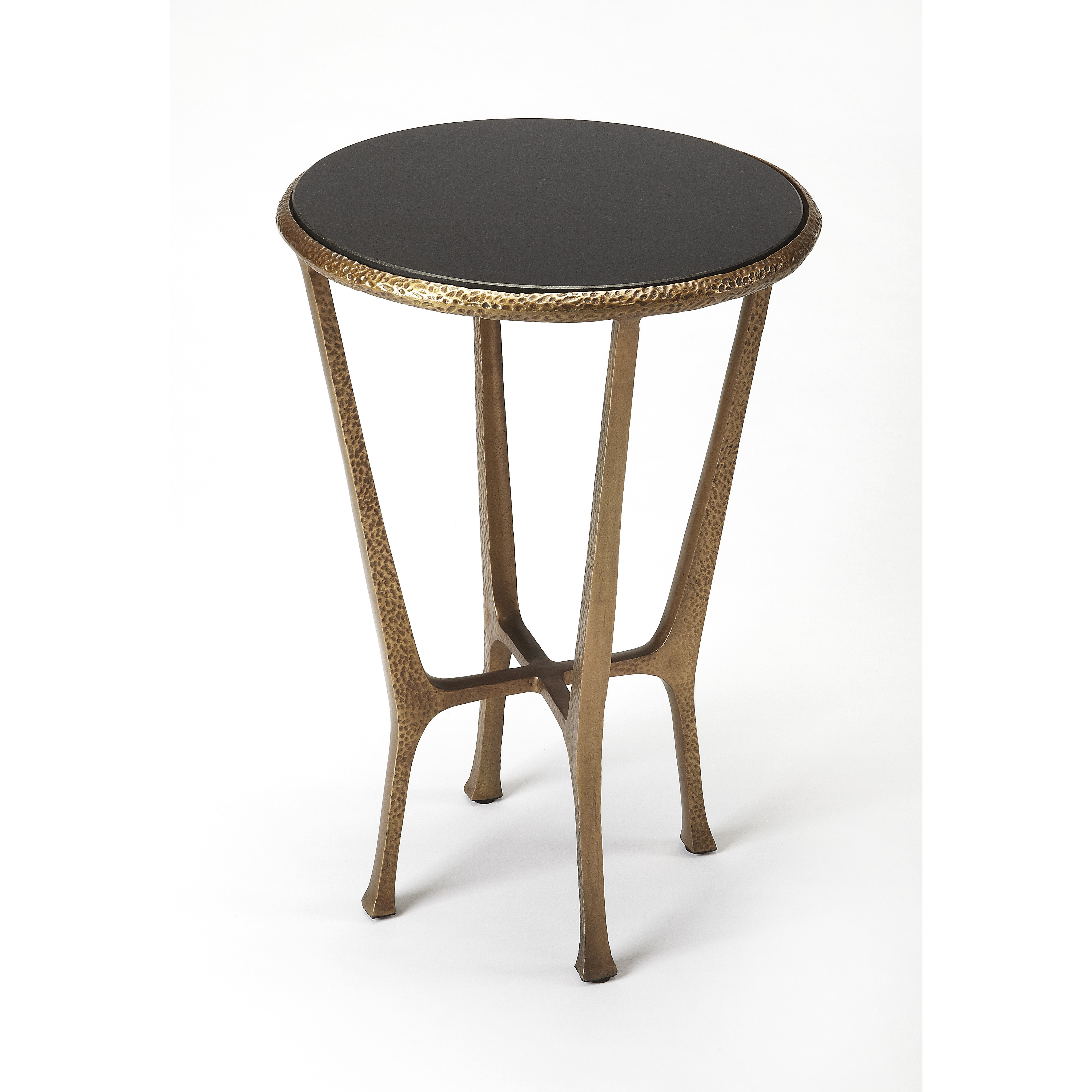 Metalworks Flavio Metal & Stone 23 X 16 inch Antique Gold Accent Table