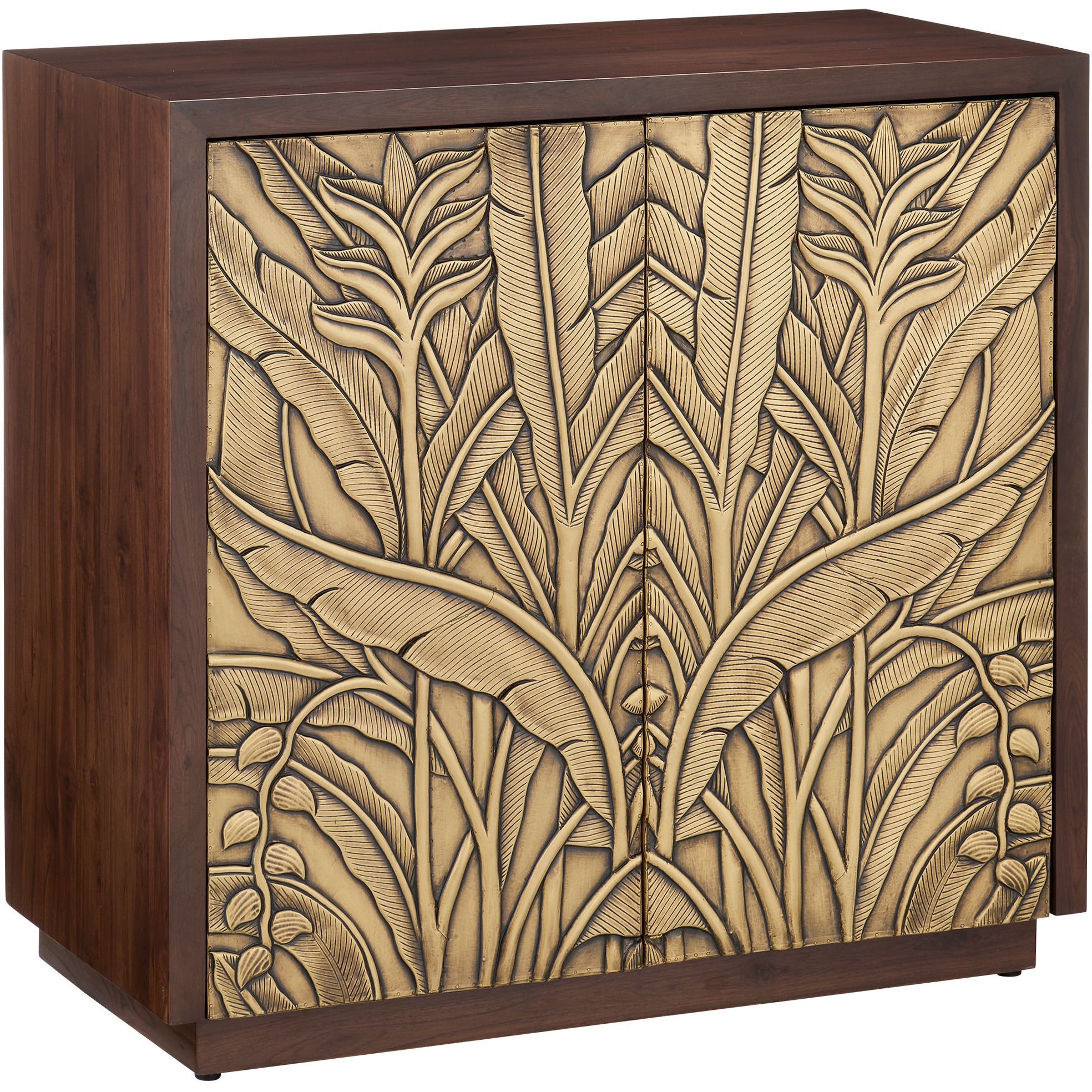 Jardin Walnut and Antique Brass Cabinet
