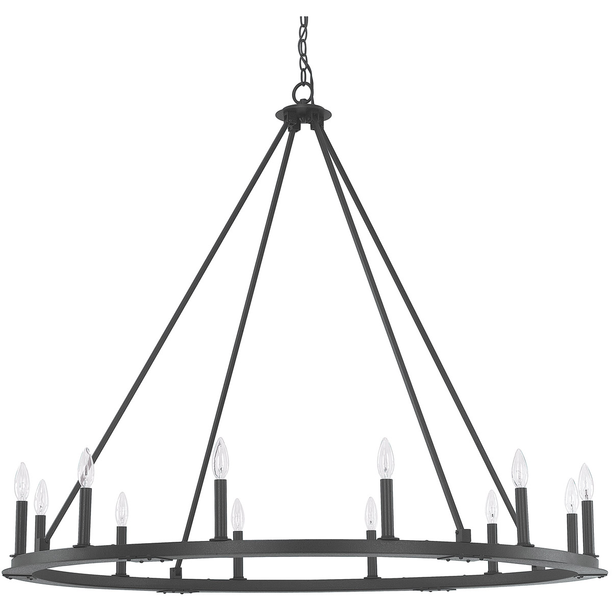 Pearson 12 Light 48.25 inch Black Iron Chandelier Ceiling Light