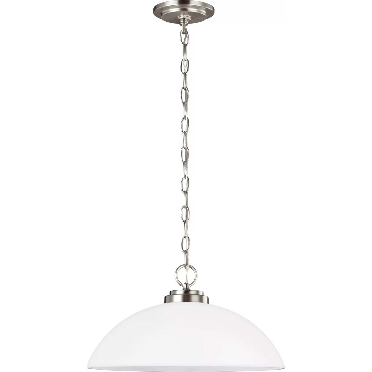 Oslo 1 Light 15.75 inch Brushed Nickel Pendant Ceiling Light