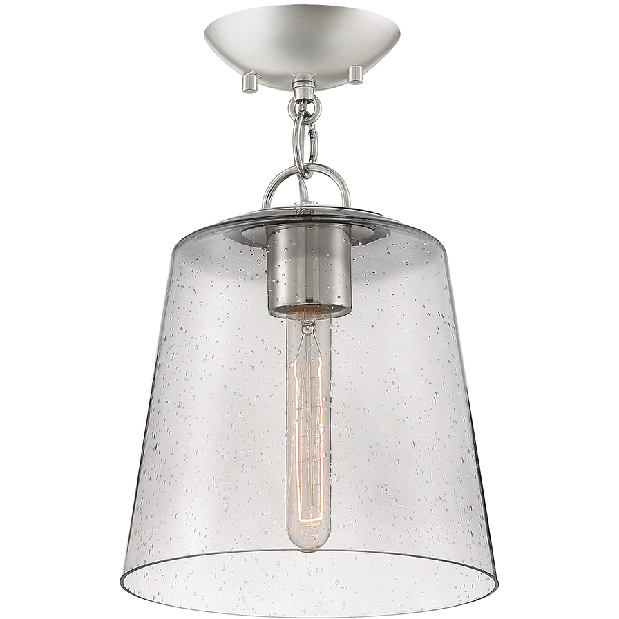 Windrush 1 Light 9.75 inch Polished Nickel Semi-Flush Ceiling Light