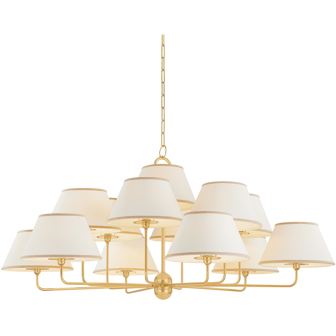 Durland 13 Light 55 inch Aged Brass Chandelier Ceiling Light