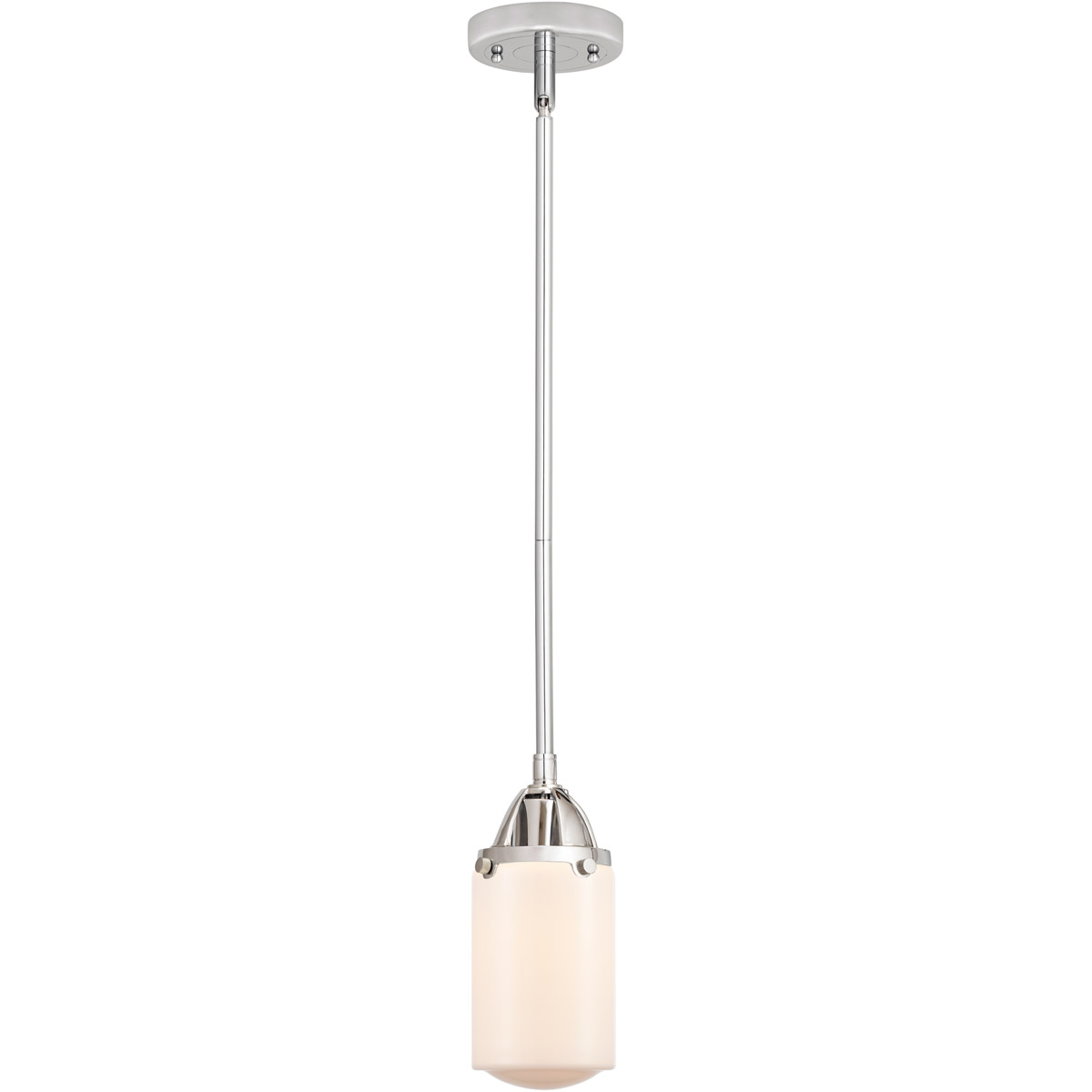 Nouveau 2 Dover 1 Light 5 inch Polished Chrome Mini Pendant Ceiling Light in Matte White Glass