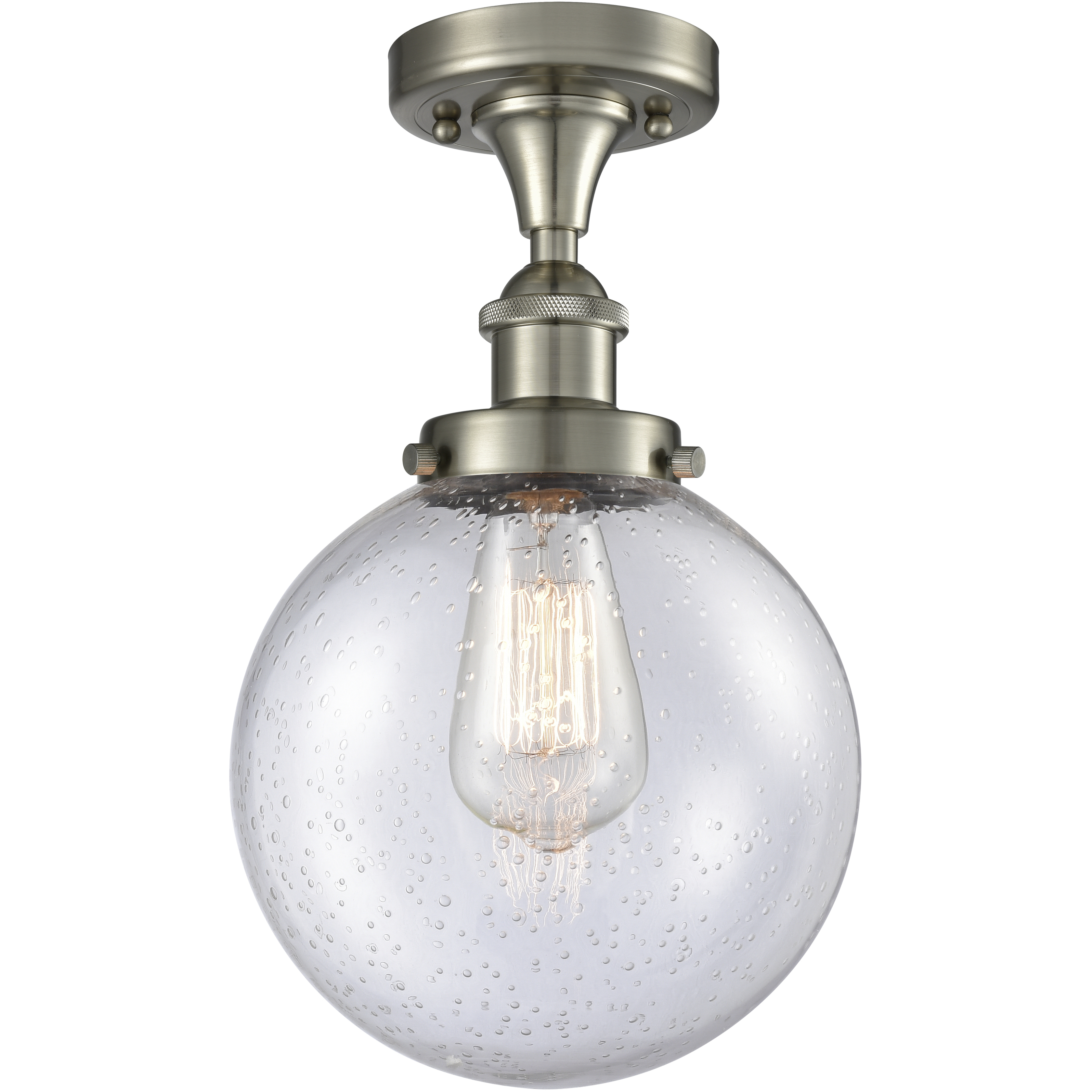 Beacon 1 Light 6.5 inch Brushed Satin Nickel Semi-Flush Mount Ceiling Light