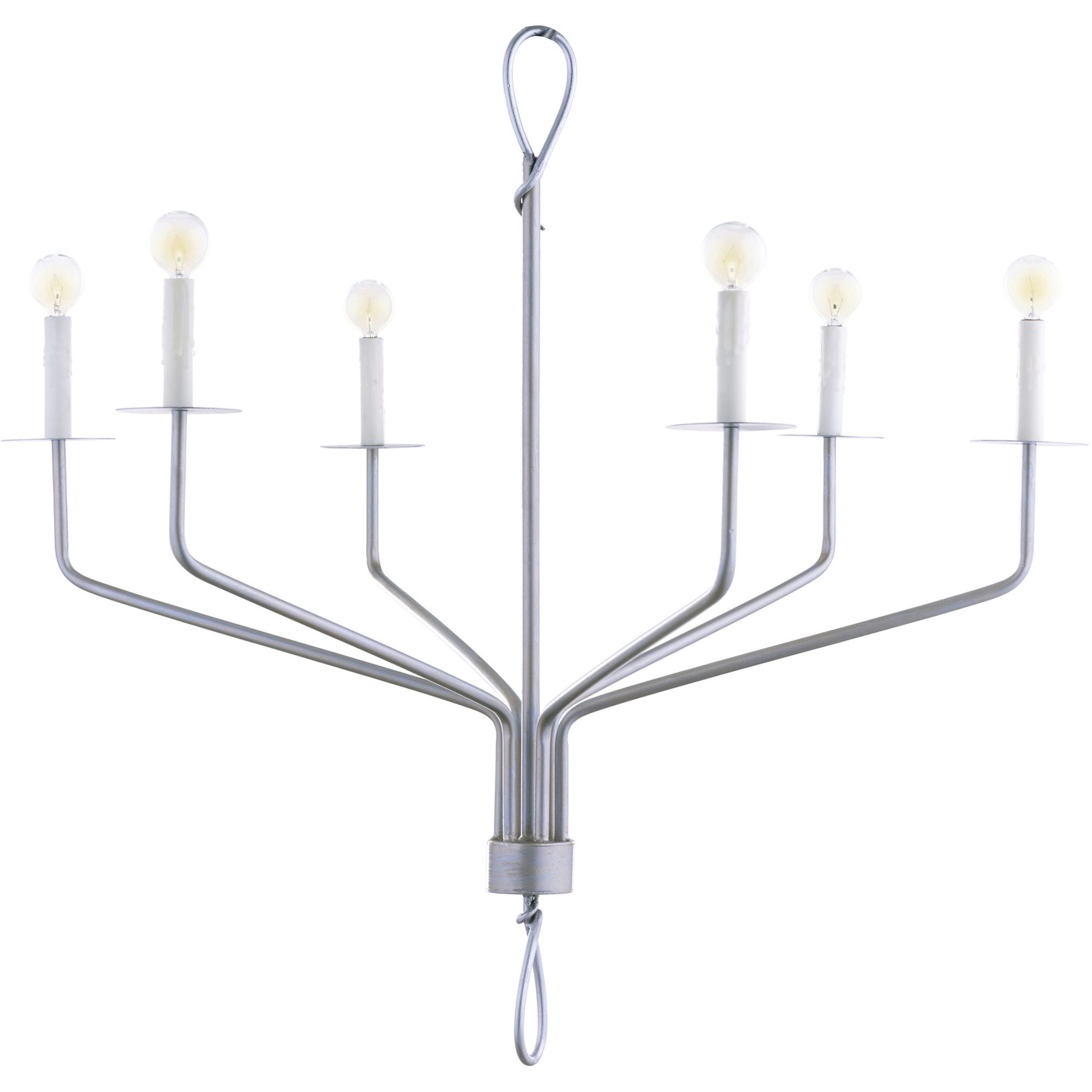 New Traditional 6 Light Sand Dollar and Silver Chandelier Ceiling Light