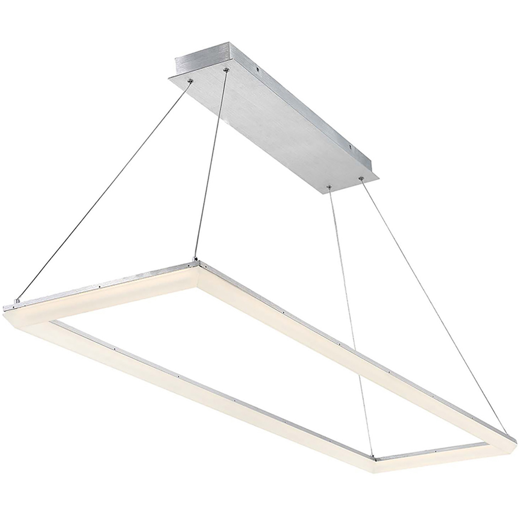 Frame LED 16 inch Brushed Aluminum Pendant Ceiling Light, dweLED