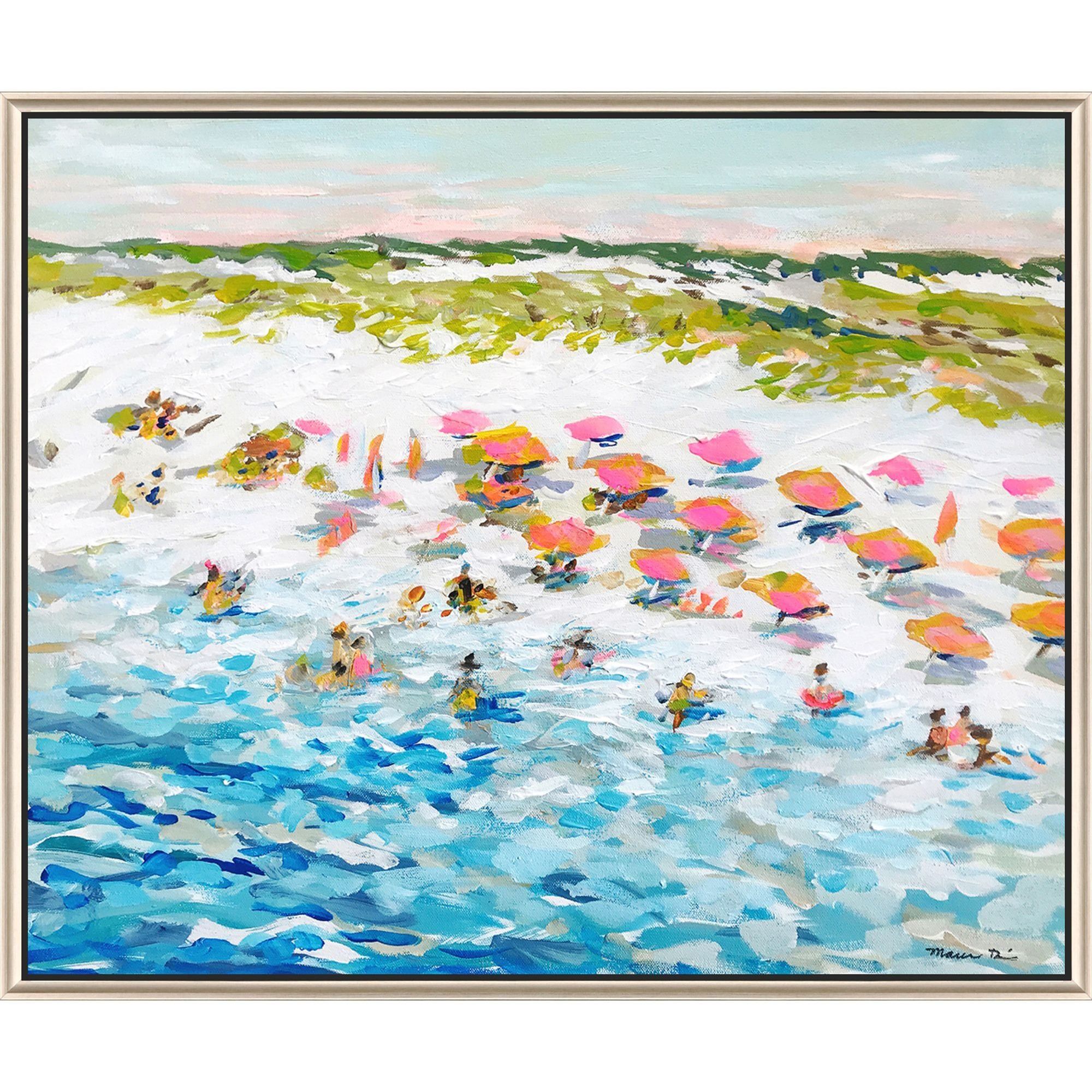 Paragon Blue and Green and Pink and White Canvas