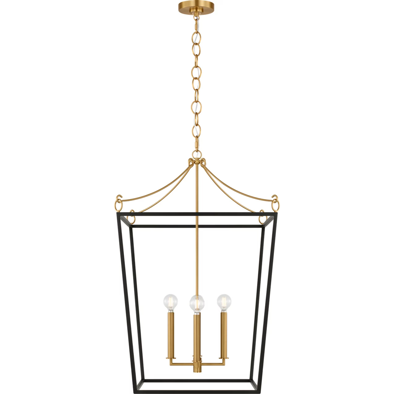 kate spade new york Carlyle 4 Light 21 inch Midnight Black / Burnished Brass Lantern Pendant Ceiling Light