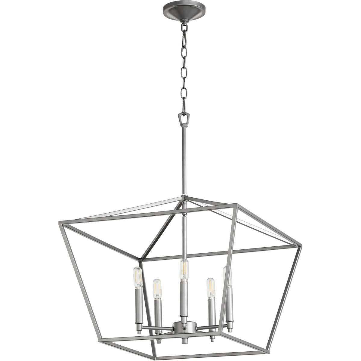 Gabriel 5 Light 21 inch Classic Nickel Nook Ceiling Light, Quorum Home