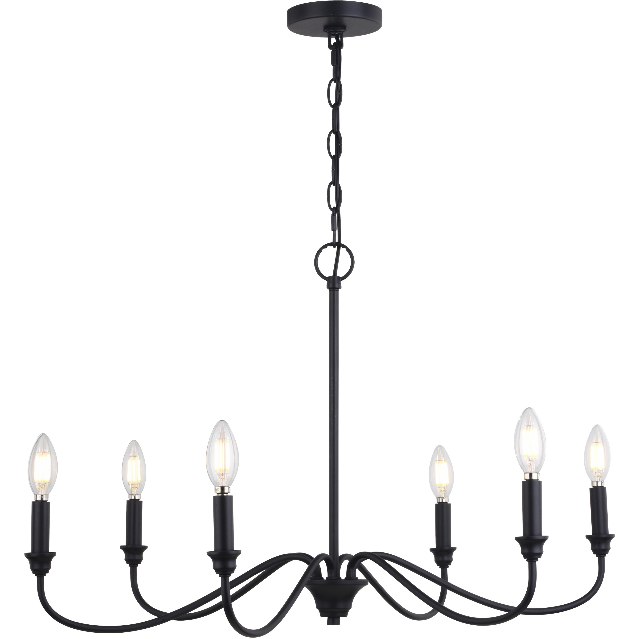 Annabelle LED 30 inch Matte Black Chandelier Ceiling Light