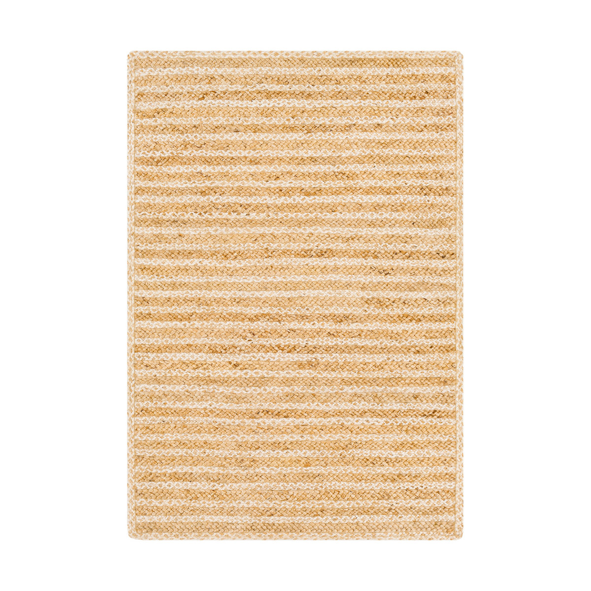 Jambi 90 X 60 inch Wheat/Ivory Rugs, Rectangle
