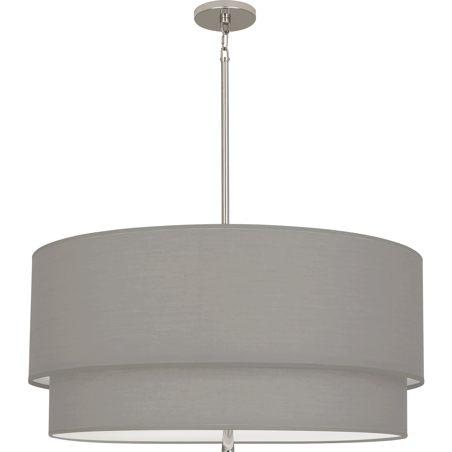Decker 3 Light 30 inch Polished Nickel Pendant Ceiling Light in Smoke Gray