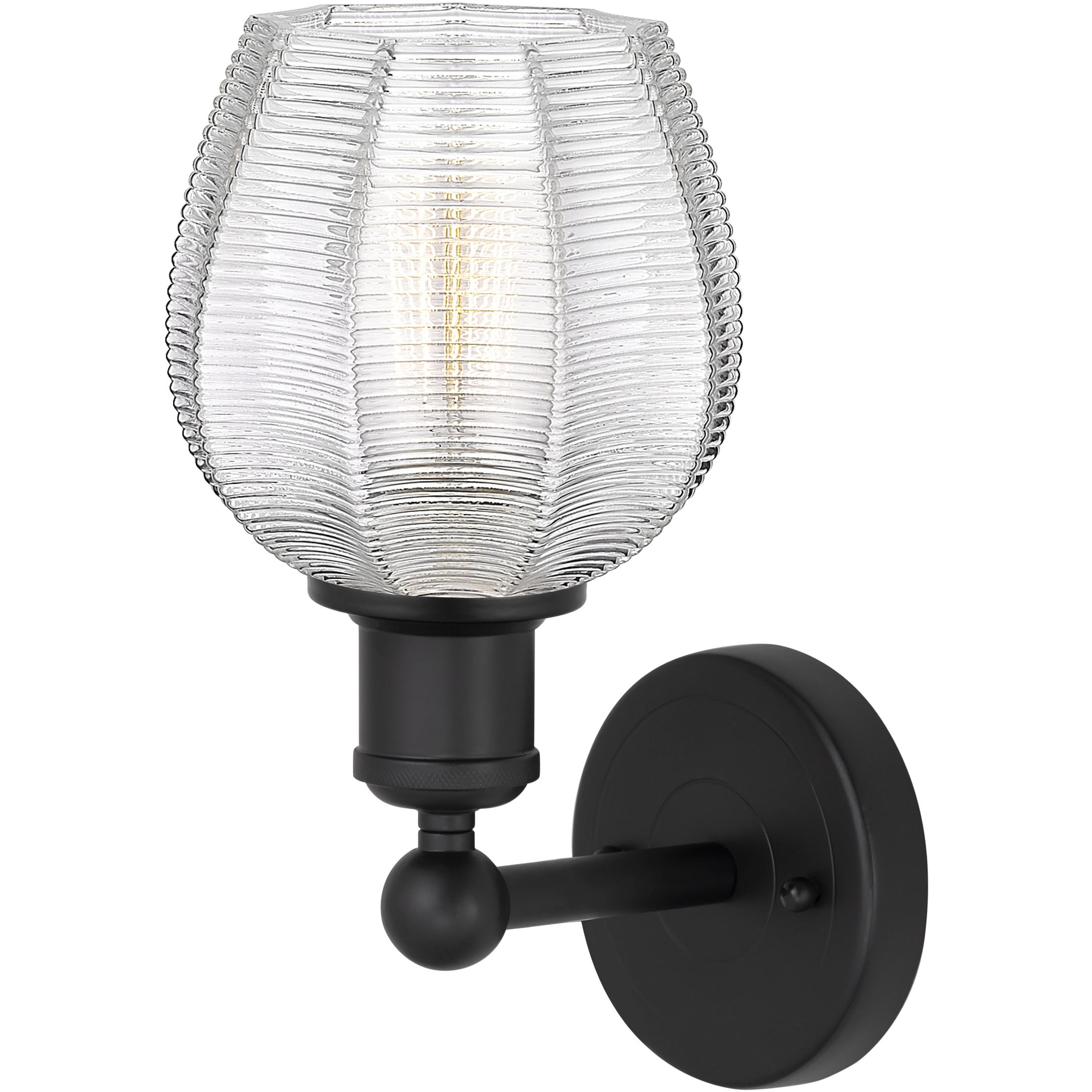 Edison Norfolk 1 Light 6 inch Matte Black Sconce Wall Light in Clear Glass