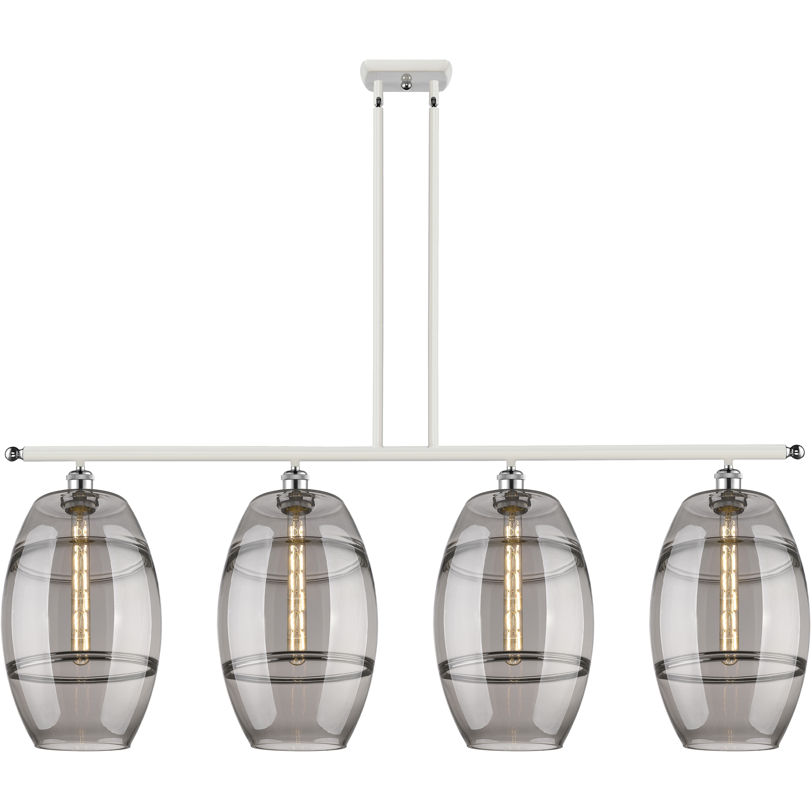 Ballston Vaz 4 Light 48.25 inch White Polished Chrome Stem Hung Island Light Ceiling Light