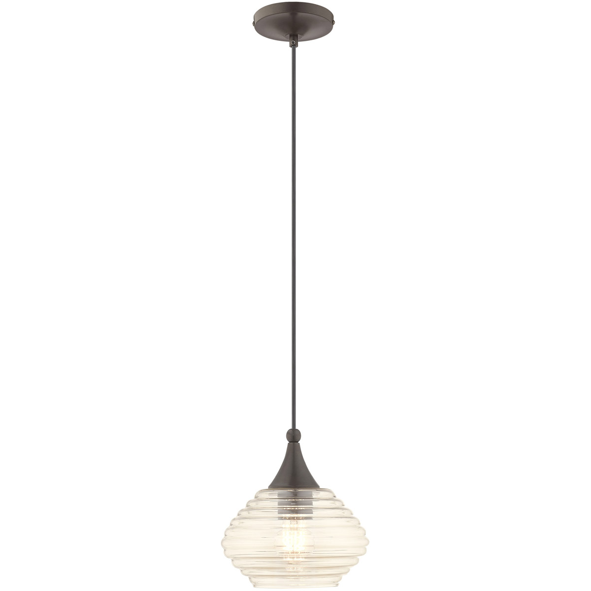 Hand Blown Art Glass Mini Pendants 1 Light 8.25 inch English Bronze Mini Pendant Ceiling Light
