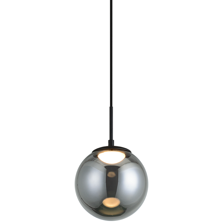 Boble LED 7.88 inch Matte Black Pendant Ceiling Light in Matte Black and Smoke