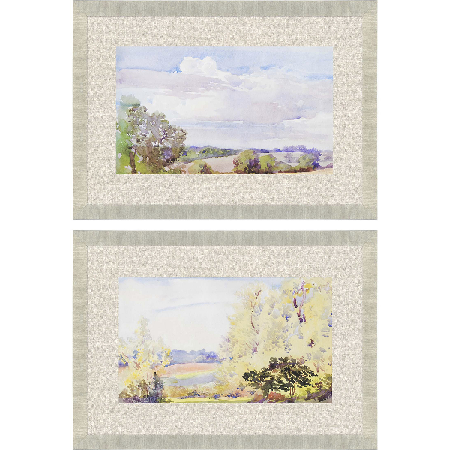 Placid/Repose / Sunrise/Serene Multi and Orange and Green and Blue Framed Art