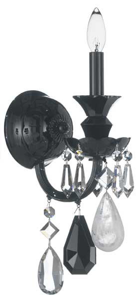 Hamilton Rock Crystal 1 Light 7.5 inch Jet Black Wall Sconce Wall Light