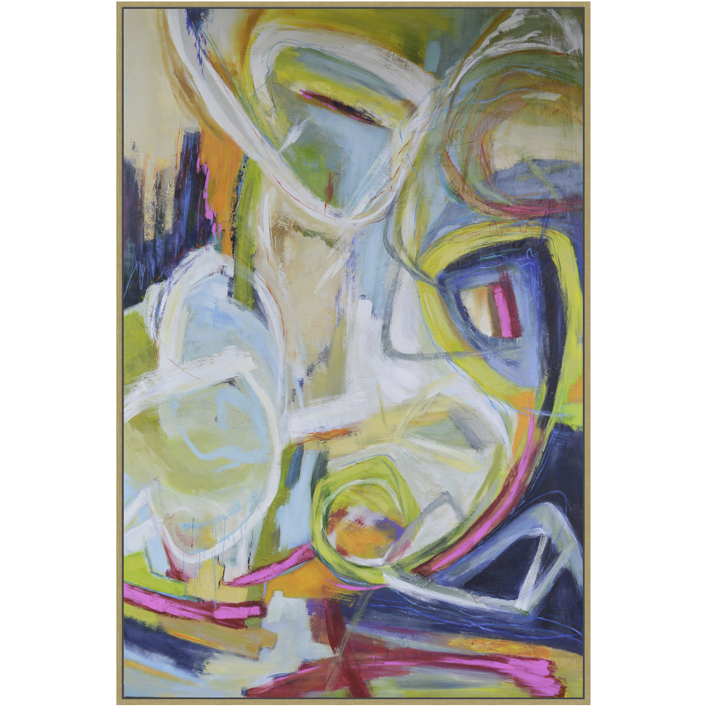 Constant Knot Brushed Gold and White and Blue and Pink Wall Art