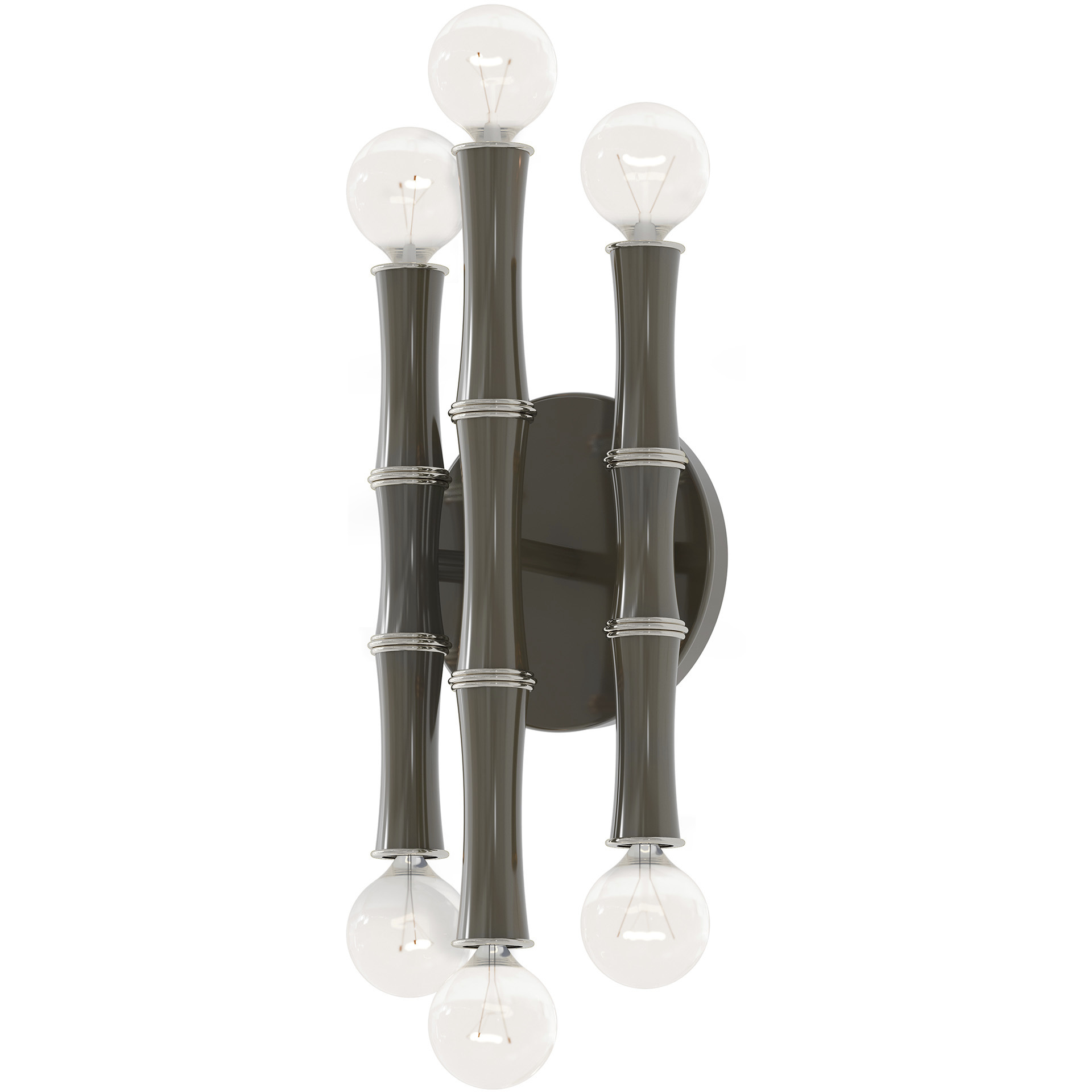 Kane 6 Light 5.25 inch Smokey Taupe with Polished Nickel Wall Sconce Wall Light in Smoky Taupe