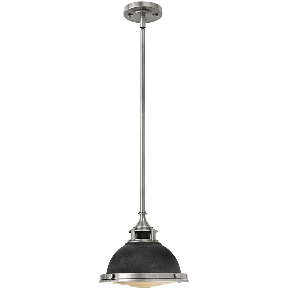 Amelia 1 Light 11.5 inch Aged Zinc with Antique Nickel Indoor Mini Pendant Ceiling Light