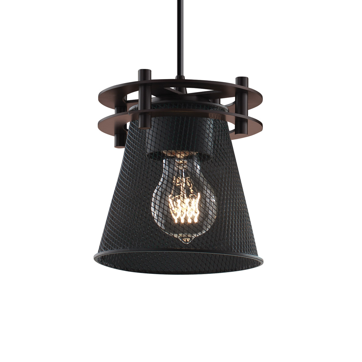 Circa 1 Light 7 inch Dark Bronze Pendant Ceiling Light in Black Cord, Cone