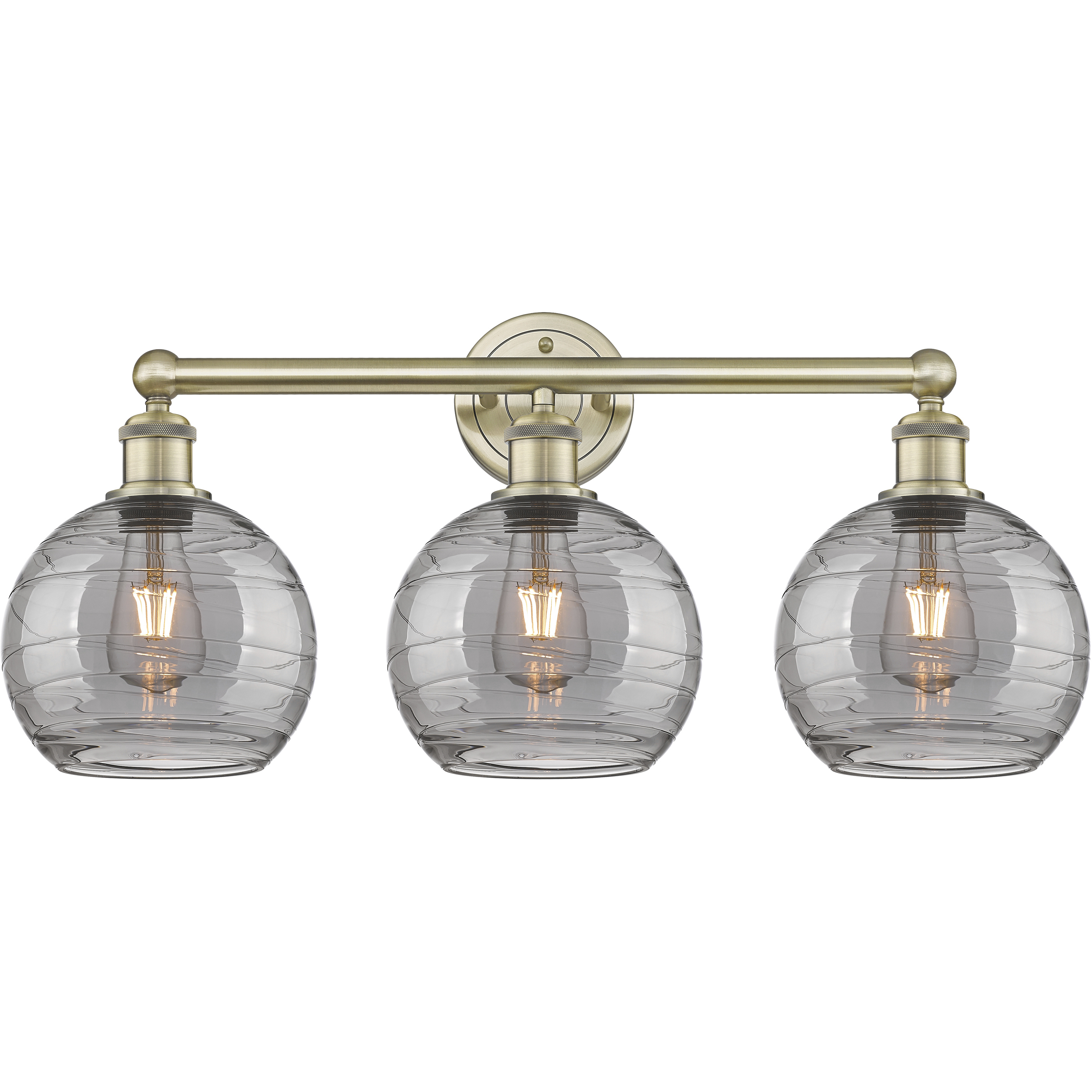 Edison Athens Deco Swirl 3 Light 26 inch Antique Brass Bath Vanity Light Wall Light