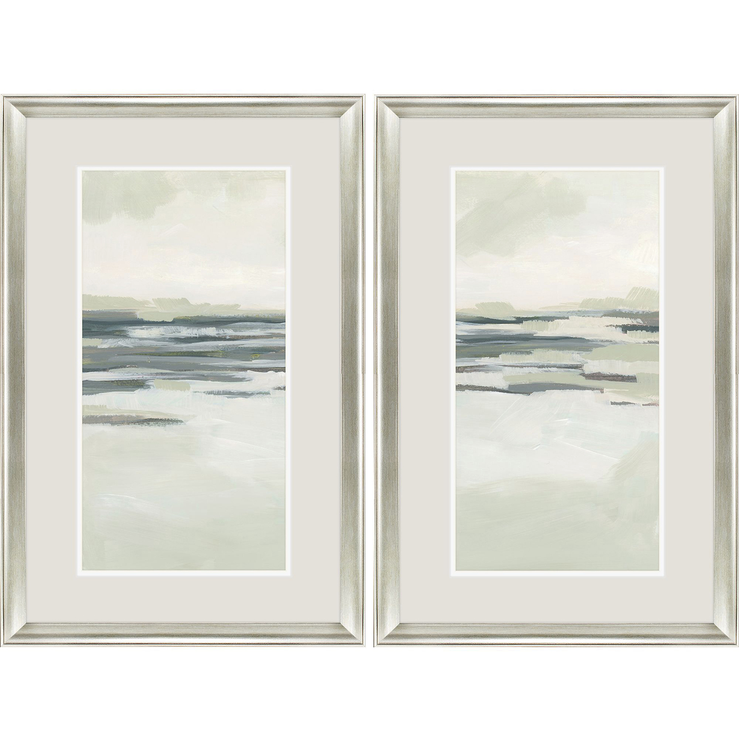 Moss Coastline Green and Blue Framed Art, Propac