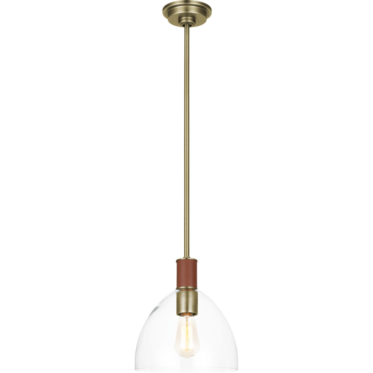 Hadley 1 Light 10 inch Time Worn Brass Pendant Ceiling Light