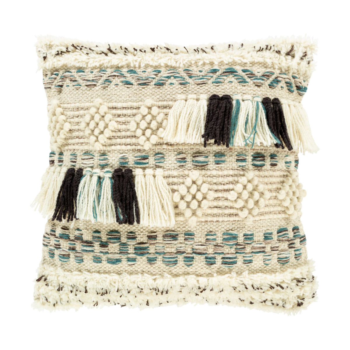 Karina 22 X 22 inch Beige/Teal/Dark Purple/Ivory Pillow Kit, Square