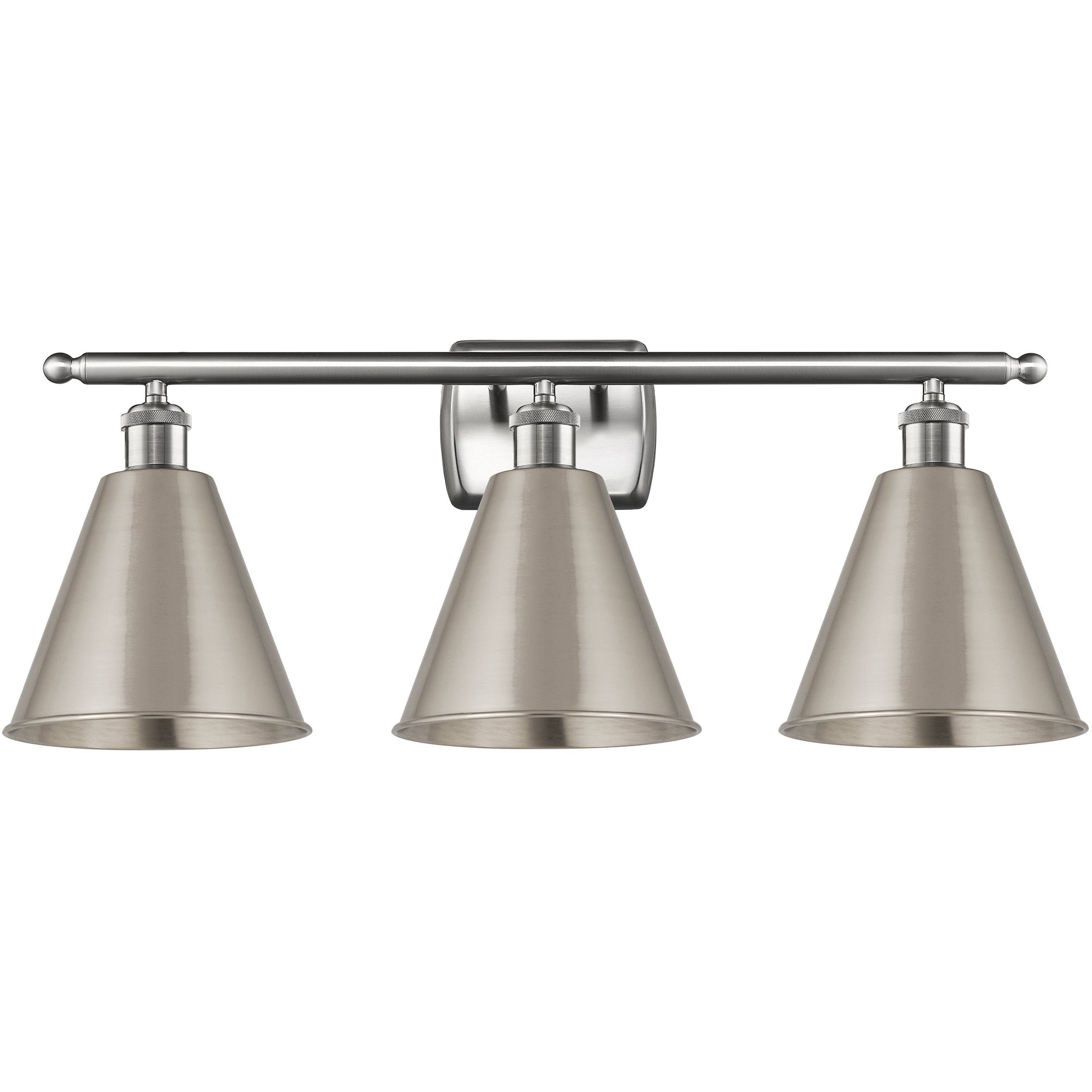 Ballston Cone 3 Light 28 inch Brushed Satin Nickel Bath Vanity Light Wall Light