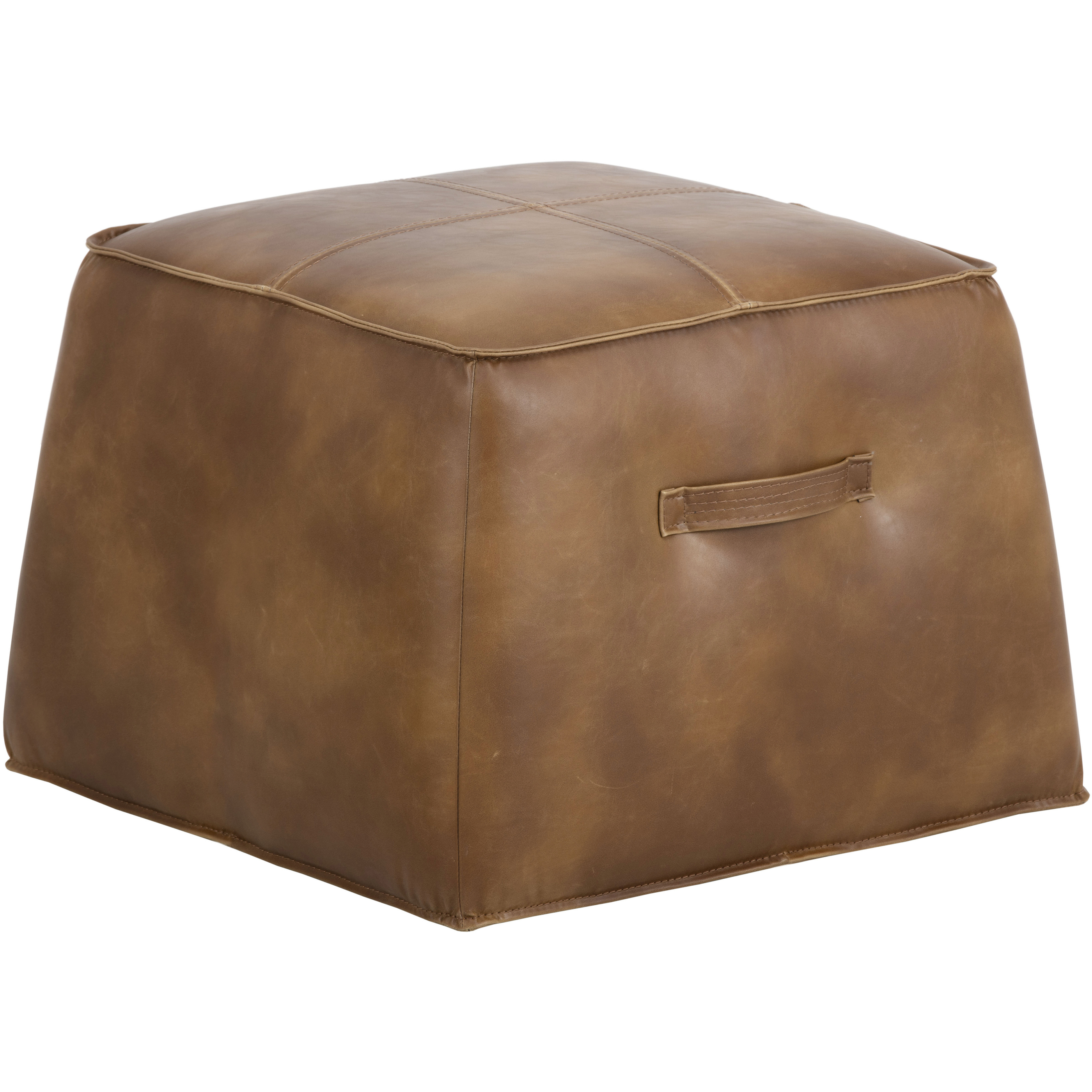tobacco leather ottoman Aspen 16.5 inch Tobacco Tan Ottoman