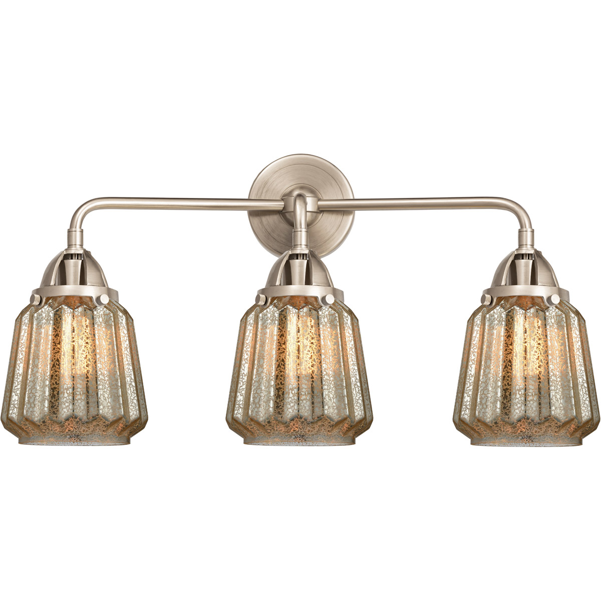 Nouveau 2 Chatham LED 24 inch Antique Copper Bath Vanity Light Wall Light in Mercury Glass