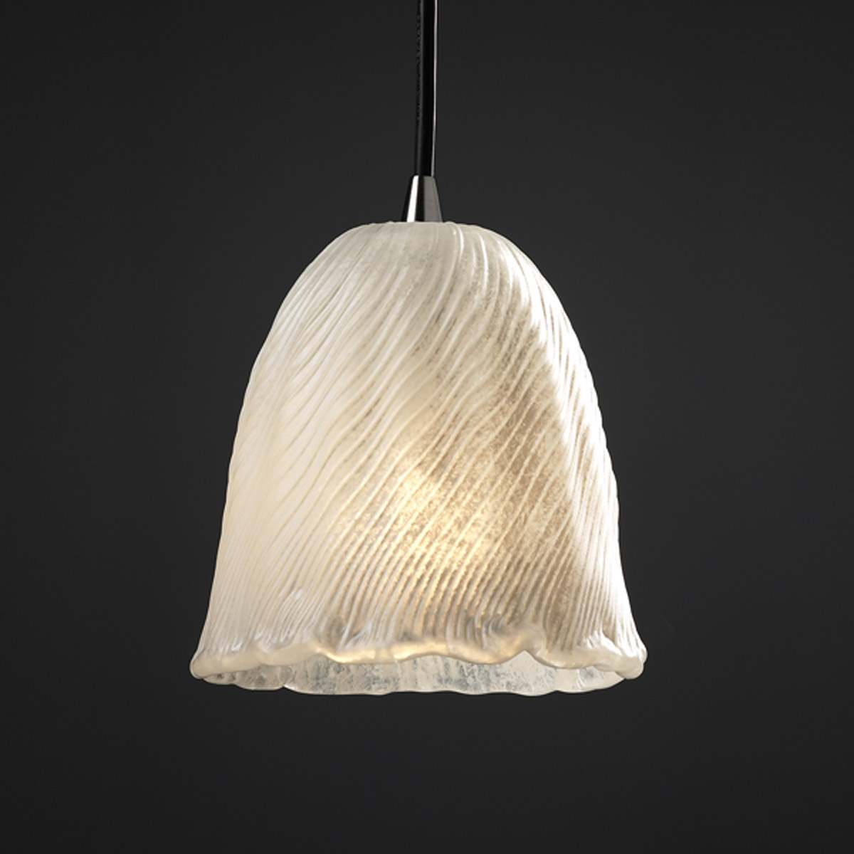 Veneto Luce 1 Light 6 inch Brushed Nickel Pendant Ceiling Light in Whitewash (Veneto Luce), Tulip with Rippled Rim