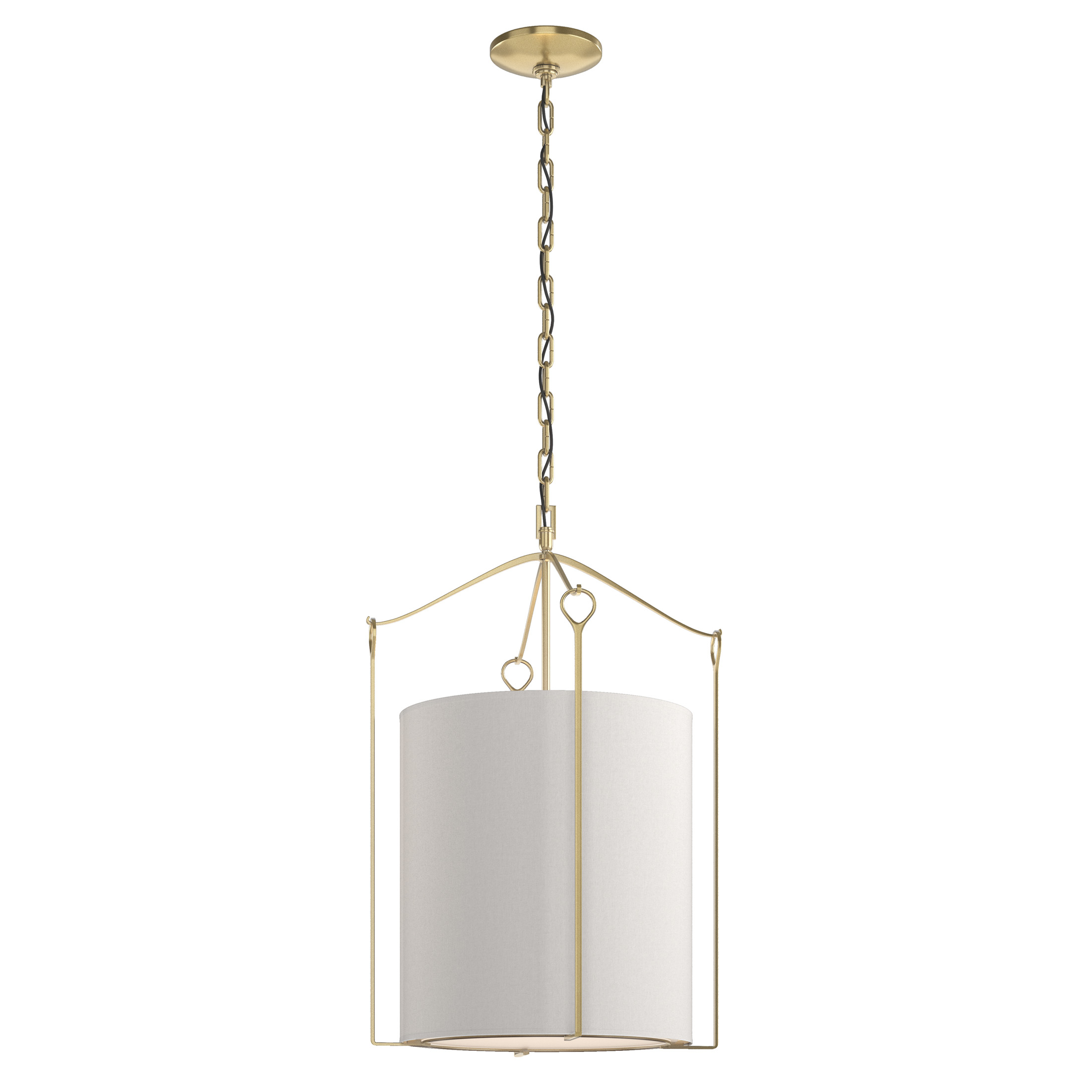 Bow 3 Light 19.3 inch Modern Brass Pendant Ceiling Light in Flax, Tall