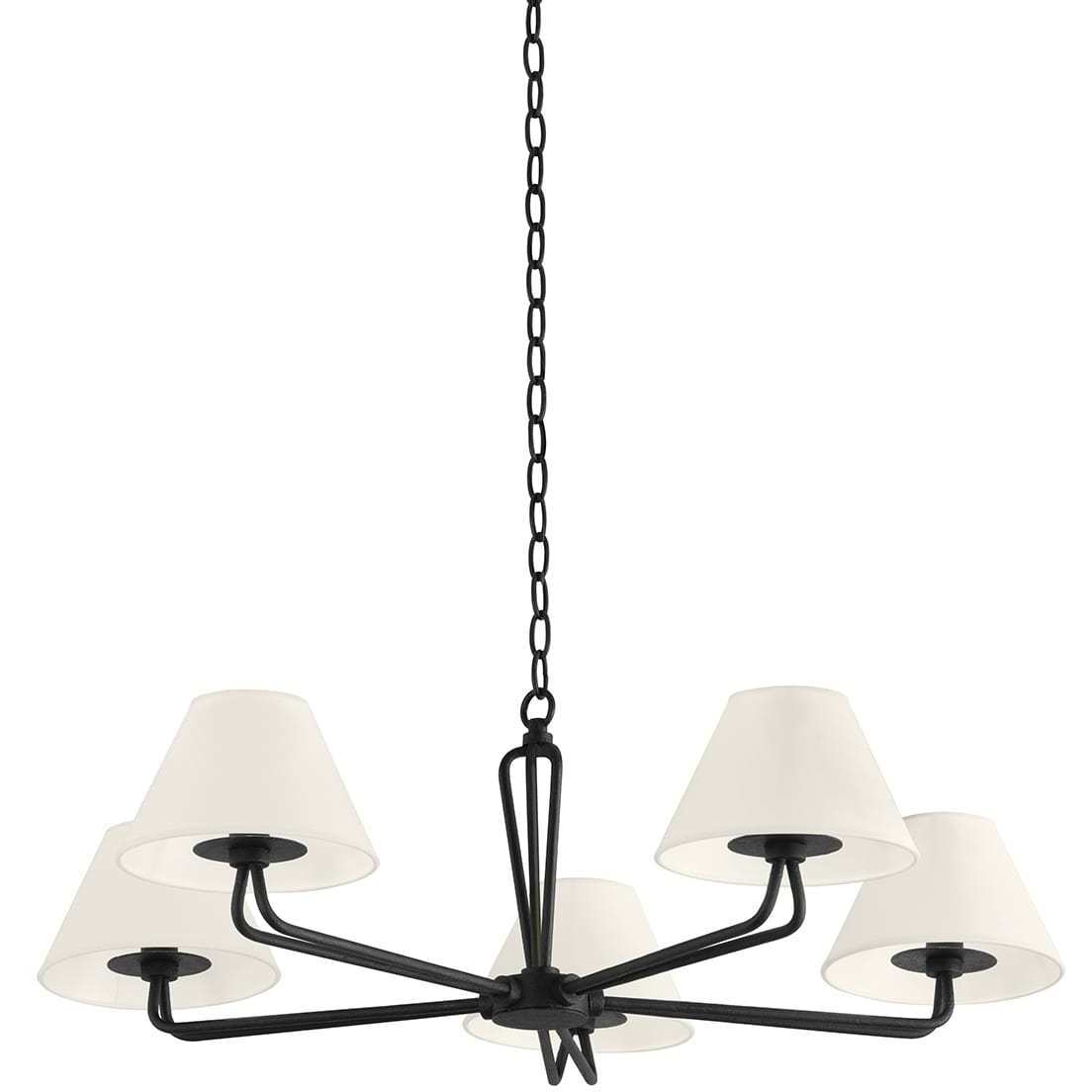 Ozias 5 Light 36 inch Black Iron Chandelier Ceiling Light