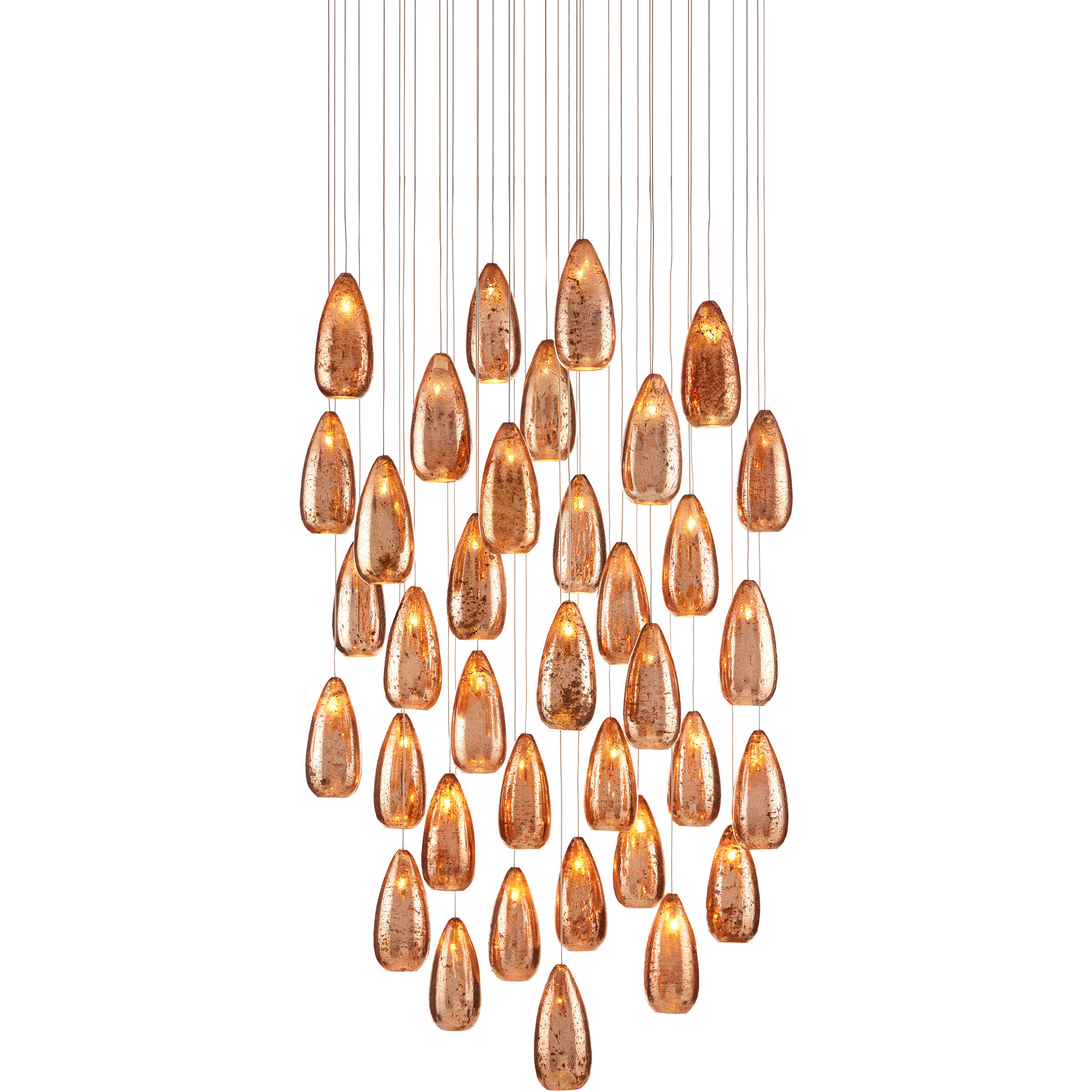Rame 36 Light 35 inch Silver Multi-Drop Pendant Ceiling Light