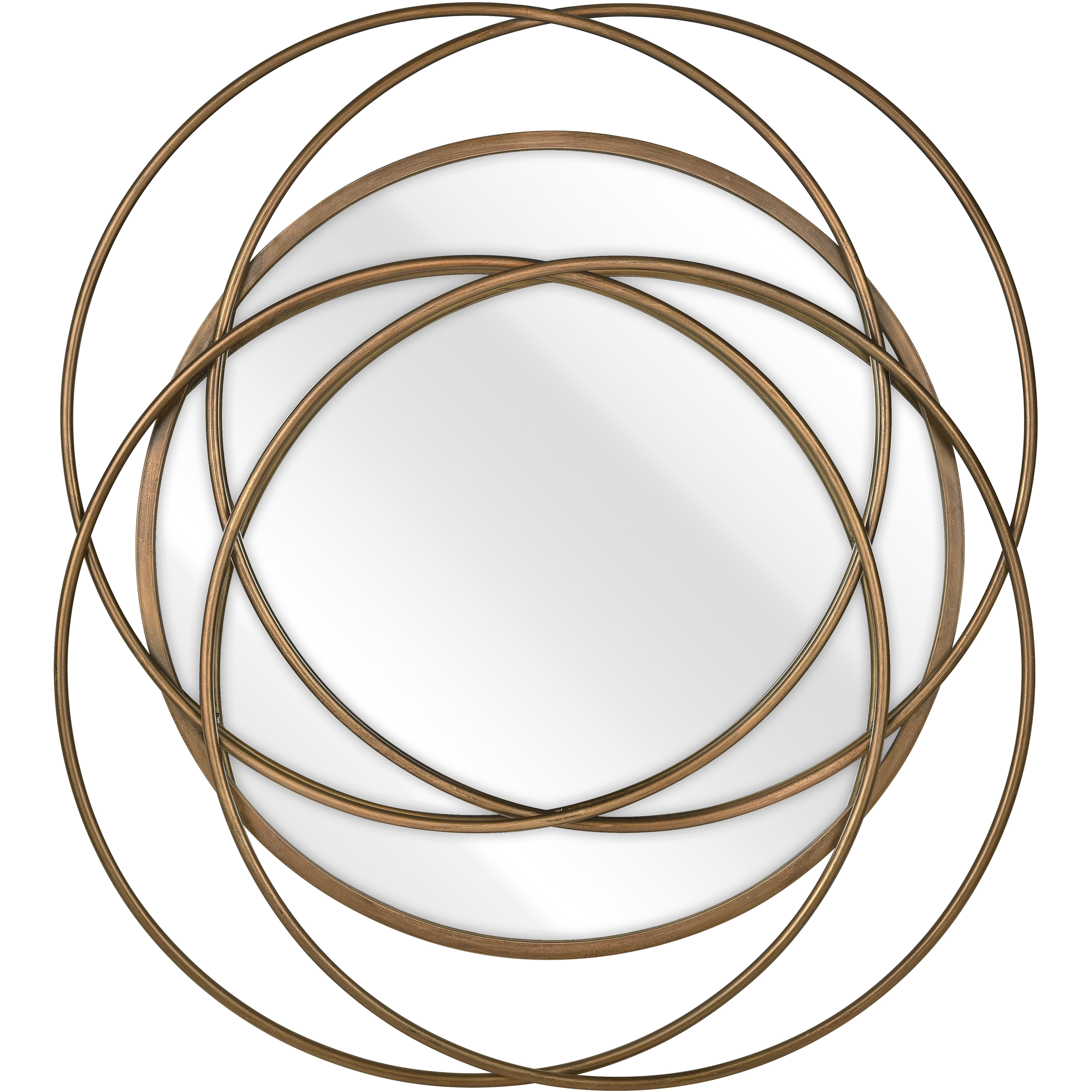 Jeno 30.25 X 27.75 inch Brass with Mirror Wall Mirror