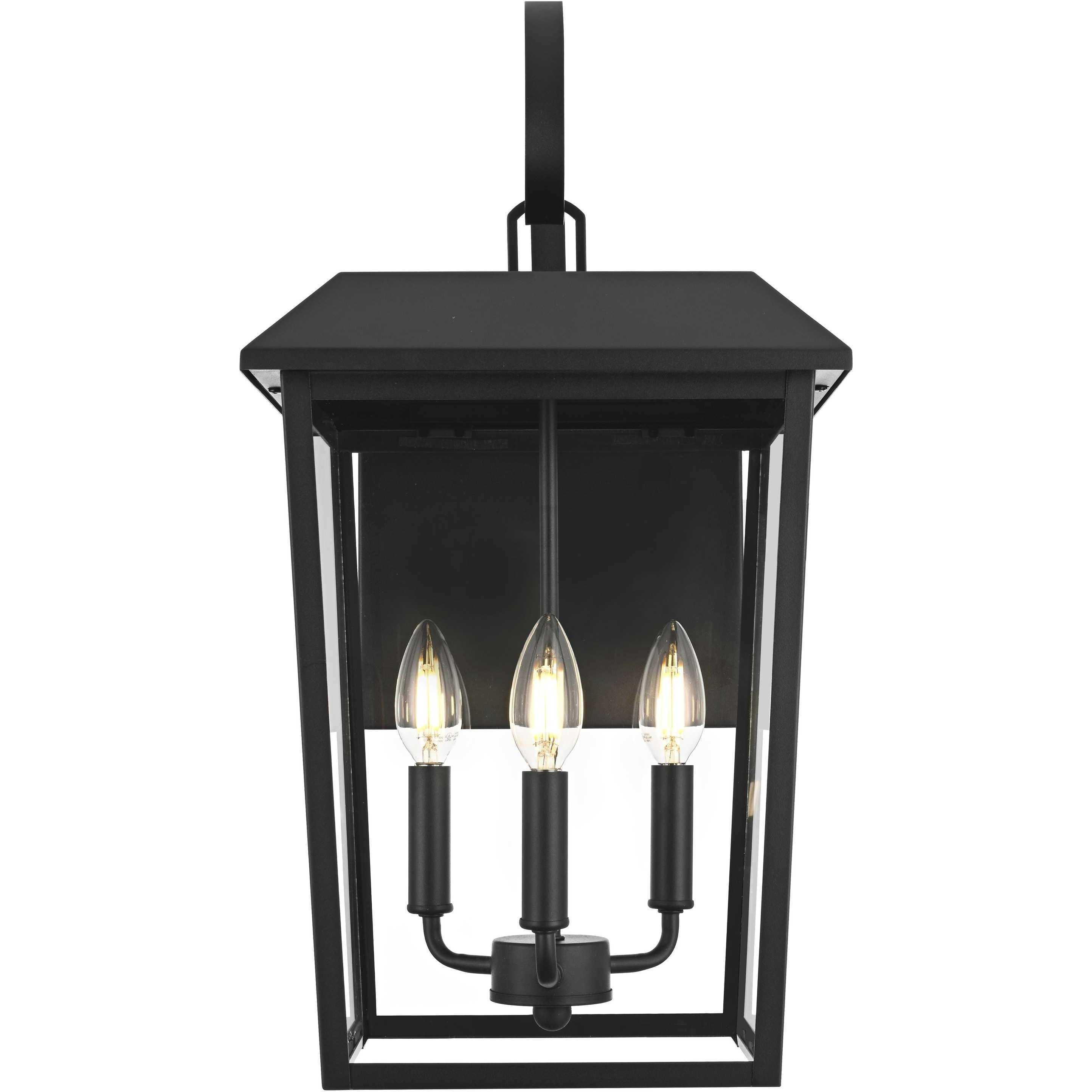 Riggs 3 Light 21.5 inch Black Outdoor Wall Sconce