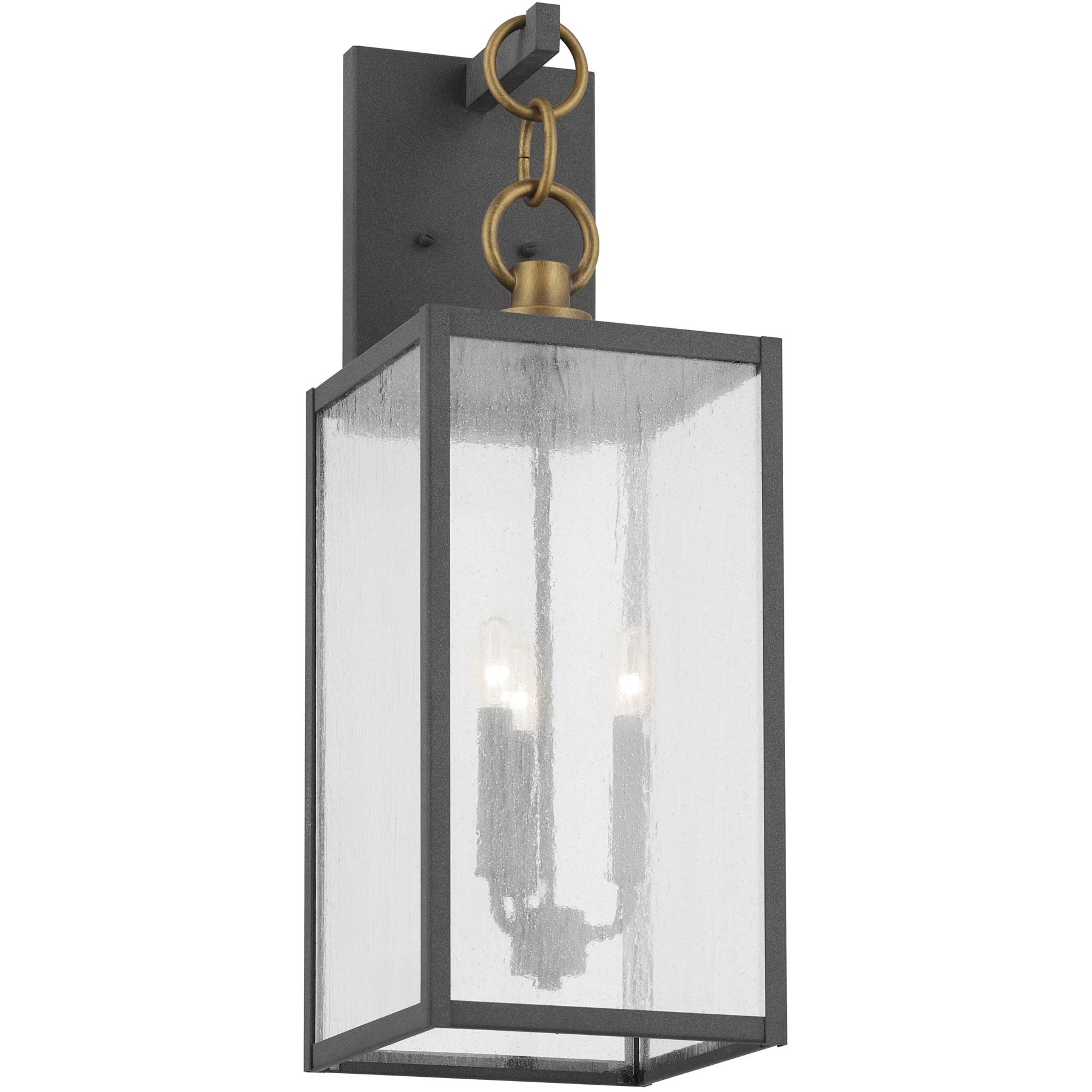 Lahden 3 Light 26 inch Weathered Zinc Outdoor Wall Sconce, Large