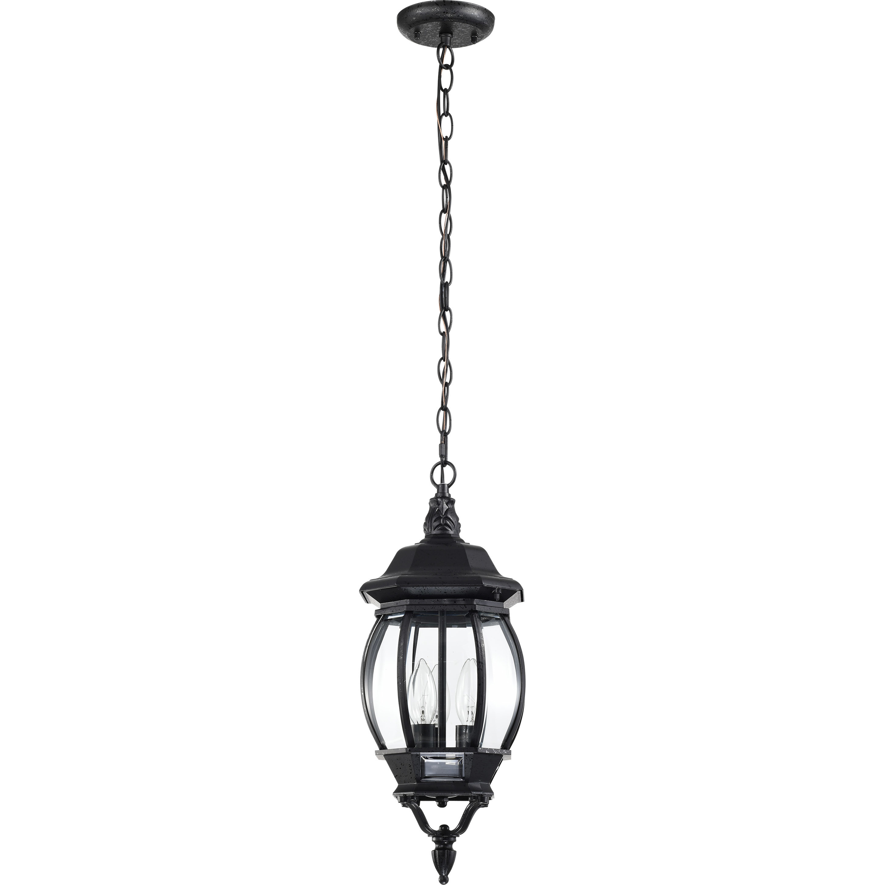Nuvo 60-896 Central Park 7.38 inch Textured Black Outdoor Hanging Lantern